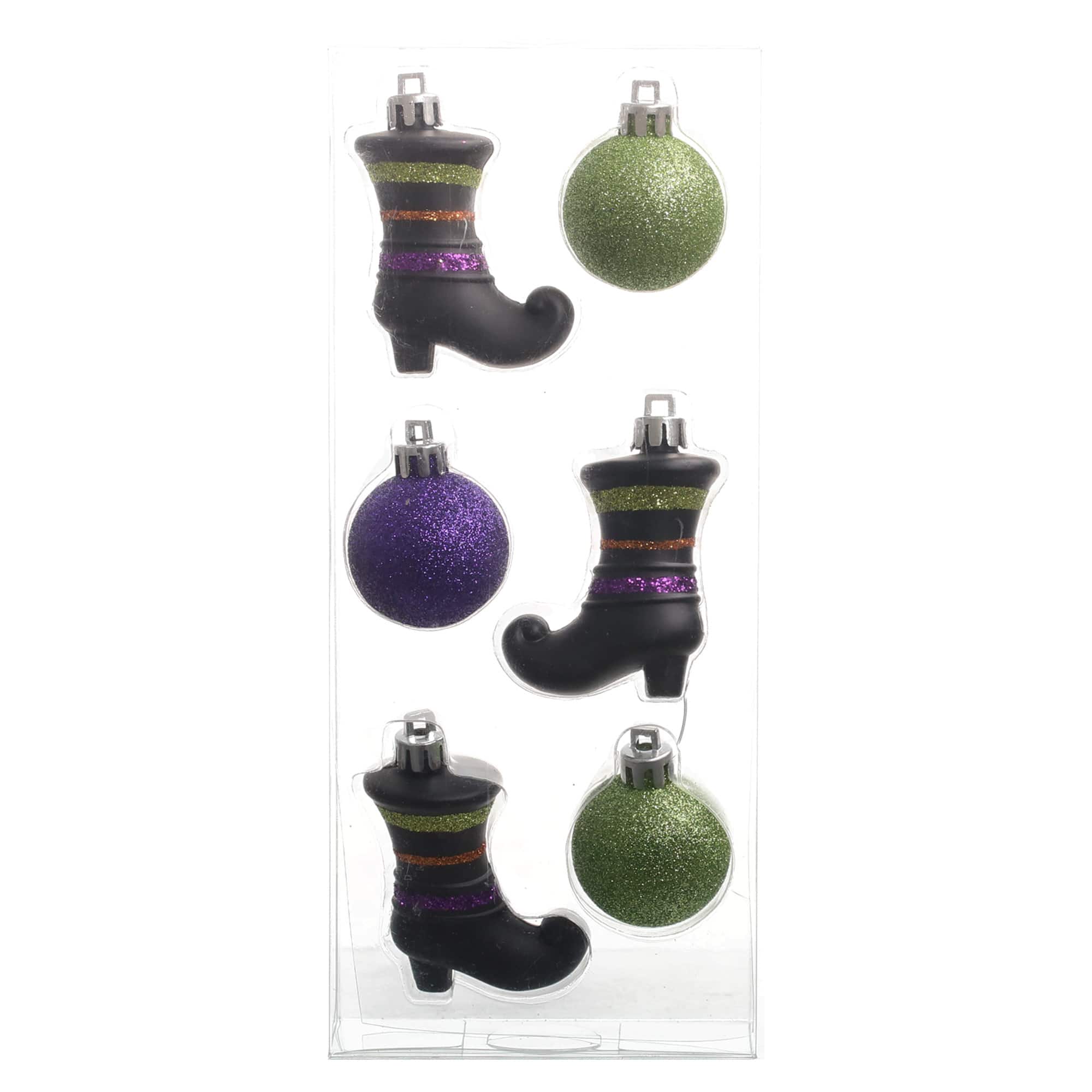 6 Pack Witch Boot & Ball Shatterproof Ornaments by Ashland®
