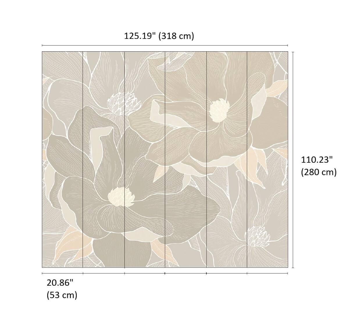 Designs Direct Soft Magnolia Taupe Wall Mural