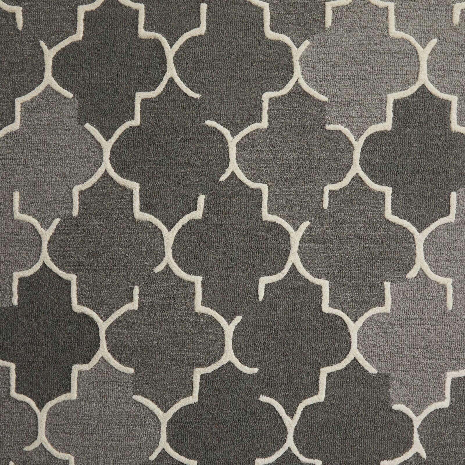 Gray Wool Modern Hand Hooked Rug, 5ft. x 8ft.