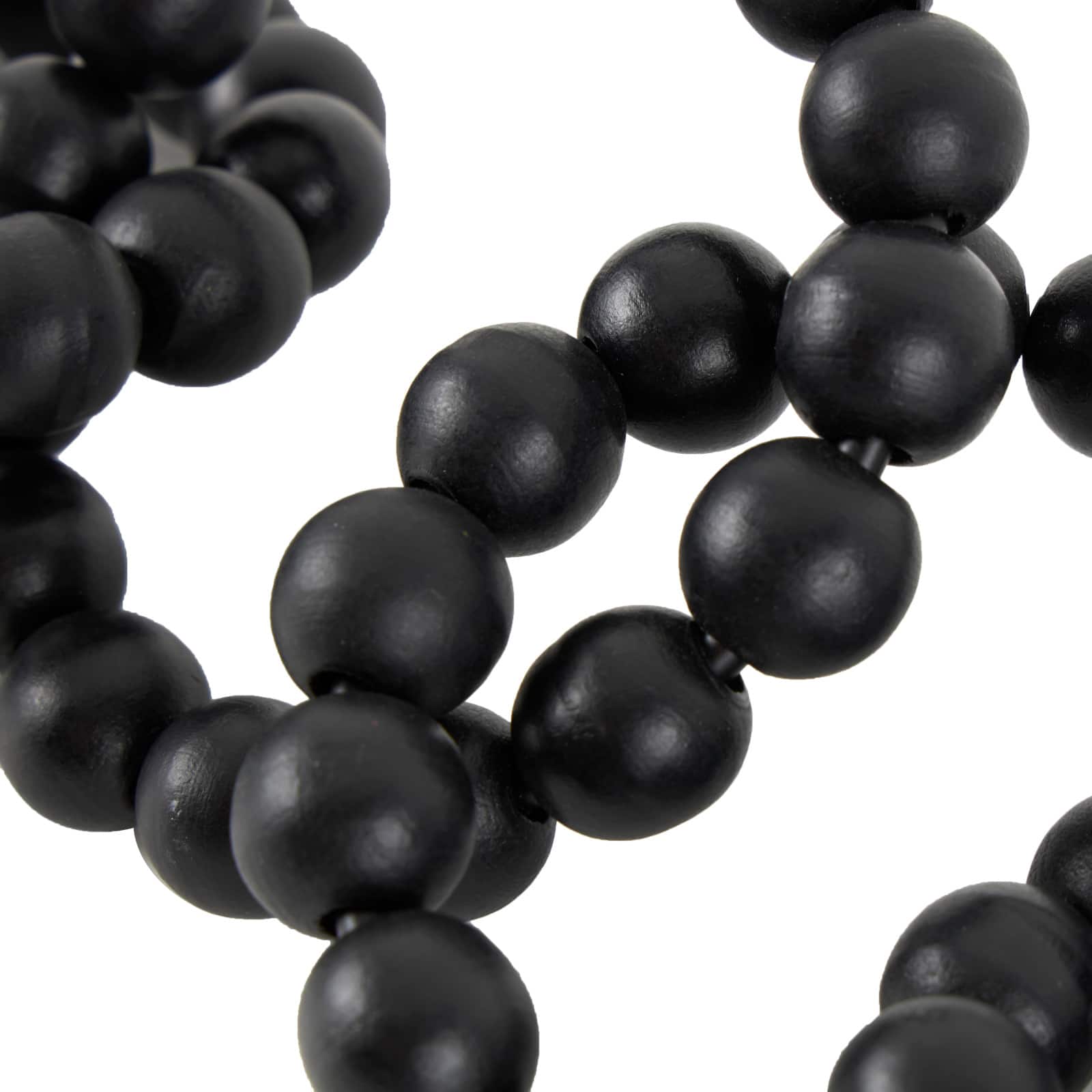 20" Black Wood Chain Beaded 8 Link Sculpture