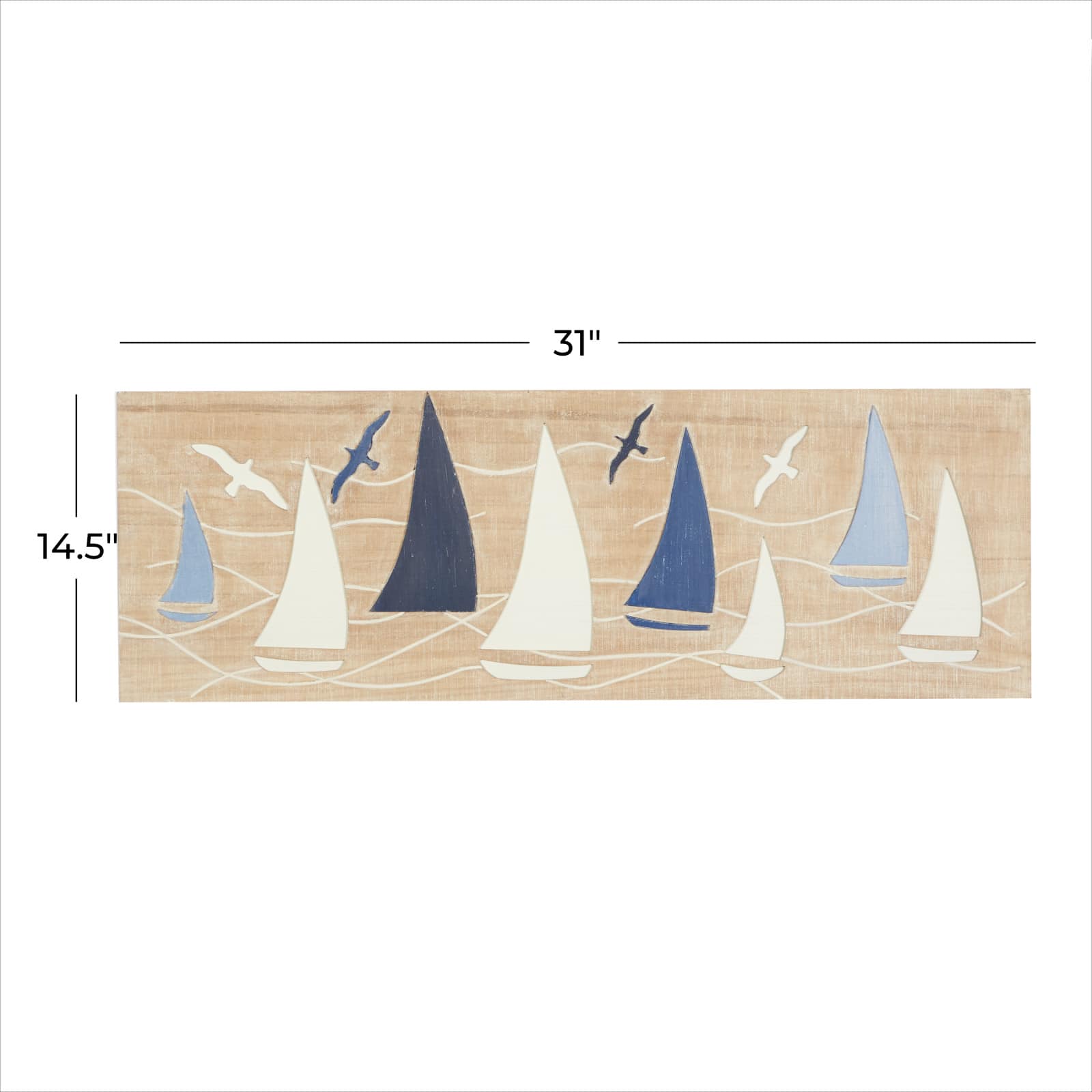 Brown Metal Coastal Wall Decor 15" x 31" x 7"