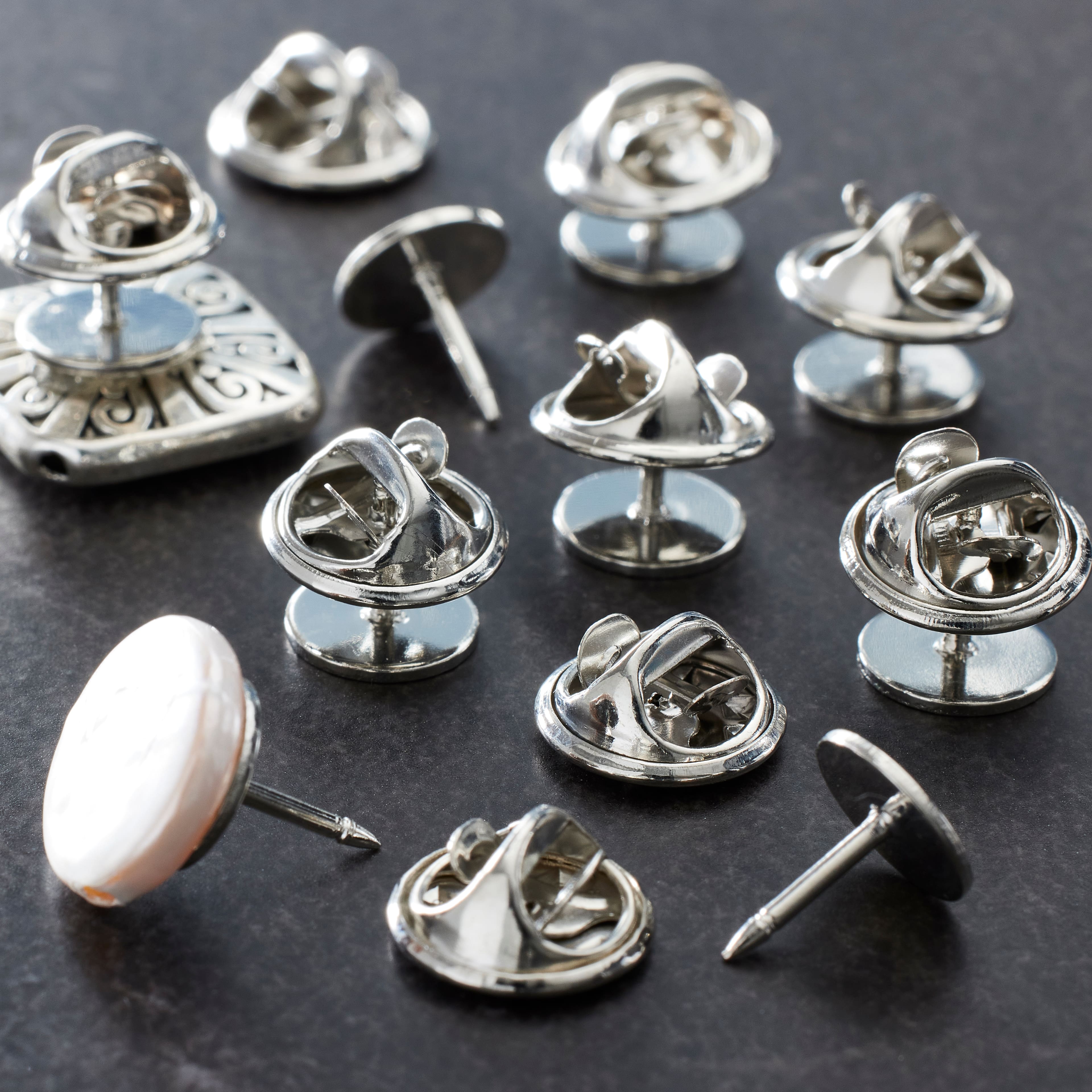 24 Packs: 10 ct. (240 total) Rhodium Jewelry Pins with Clutch Back by Bead Landing™