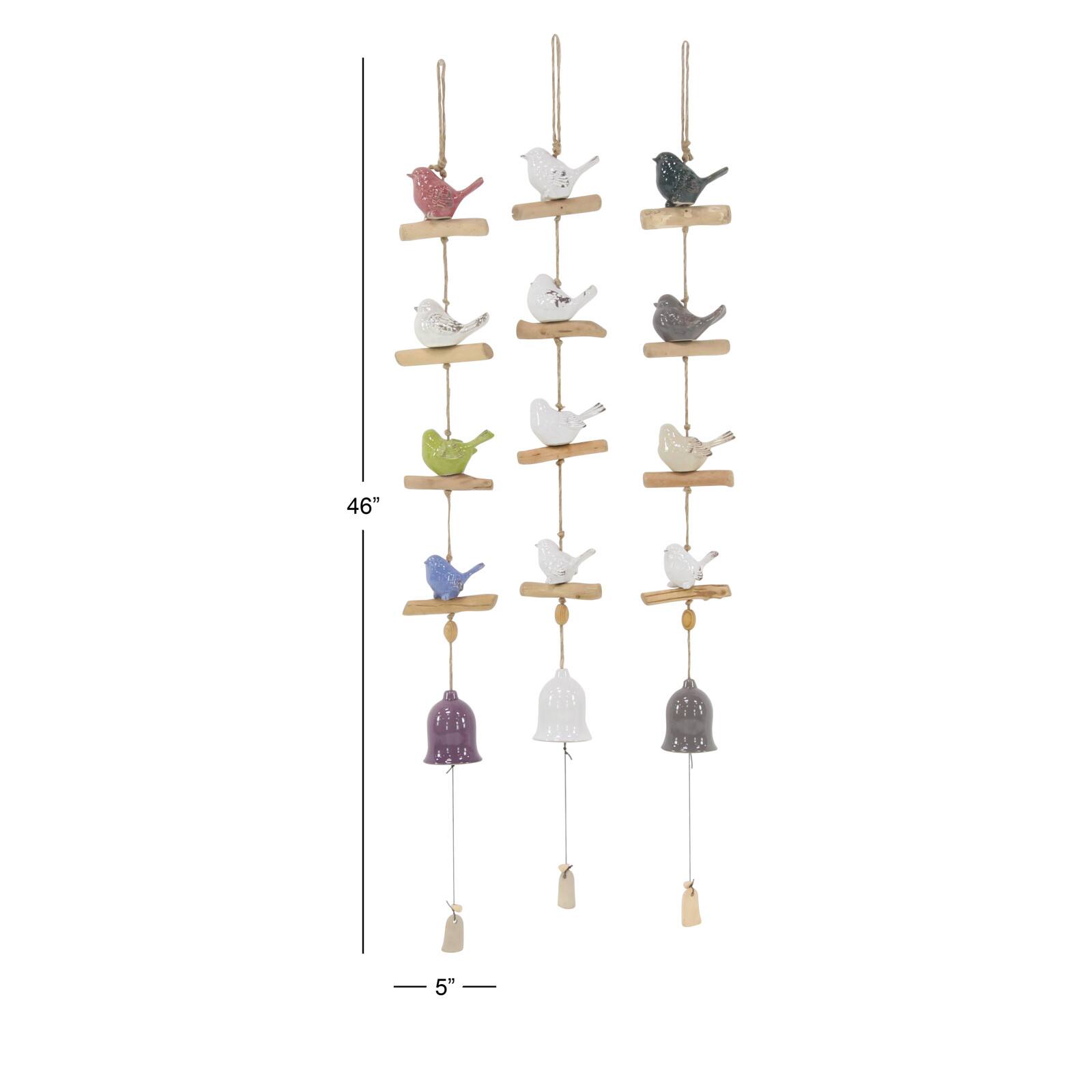 White Stoneware Coastal Windchime Set