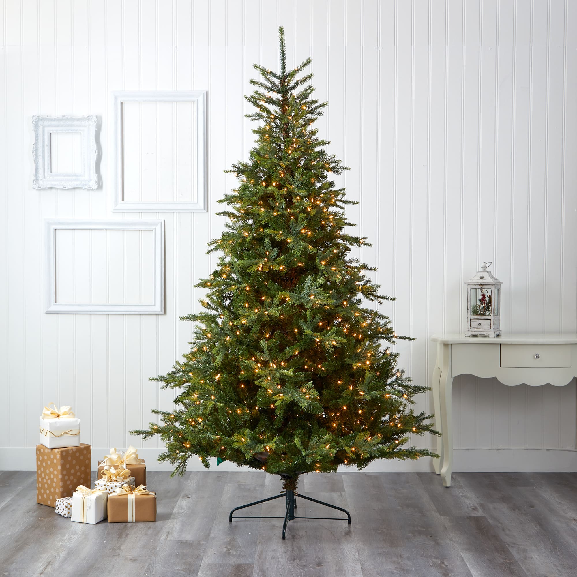 8ft. Pre-Lit North Carolina Spruce Artificial Christmas Tree, Clear LED Lights