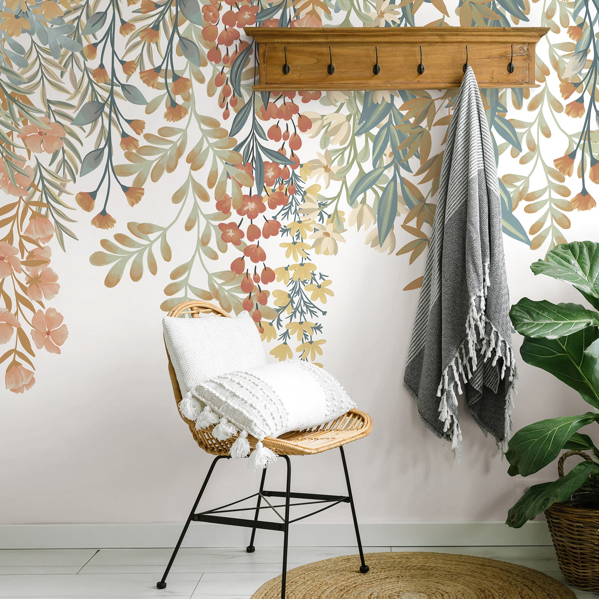 Designs Direct Falling Folliage Beige Wall Mural
