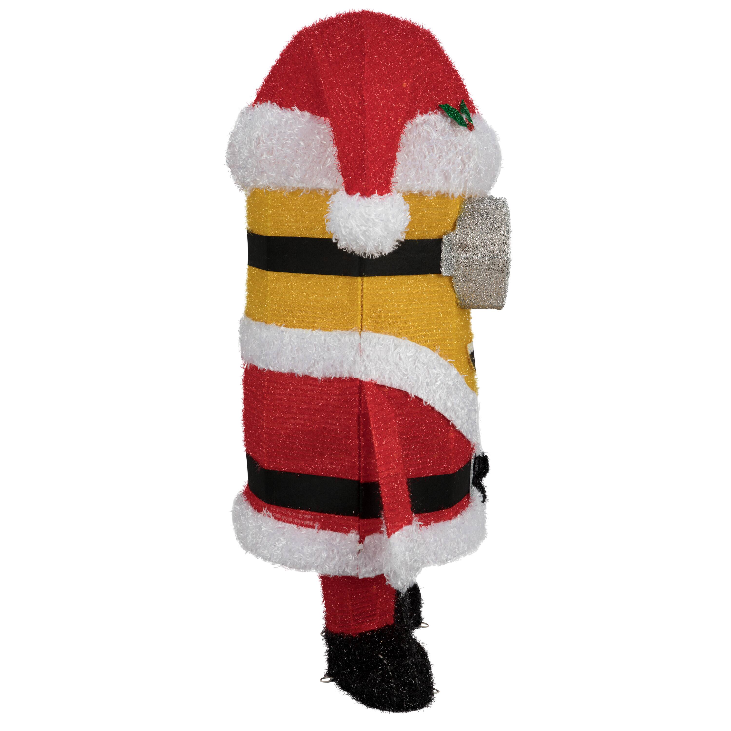 3.25ft. Minion Dave as Santa 3D Lighted Tinsel Sculpture