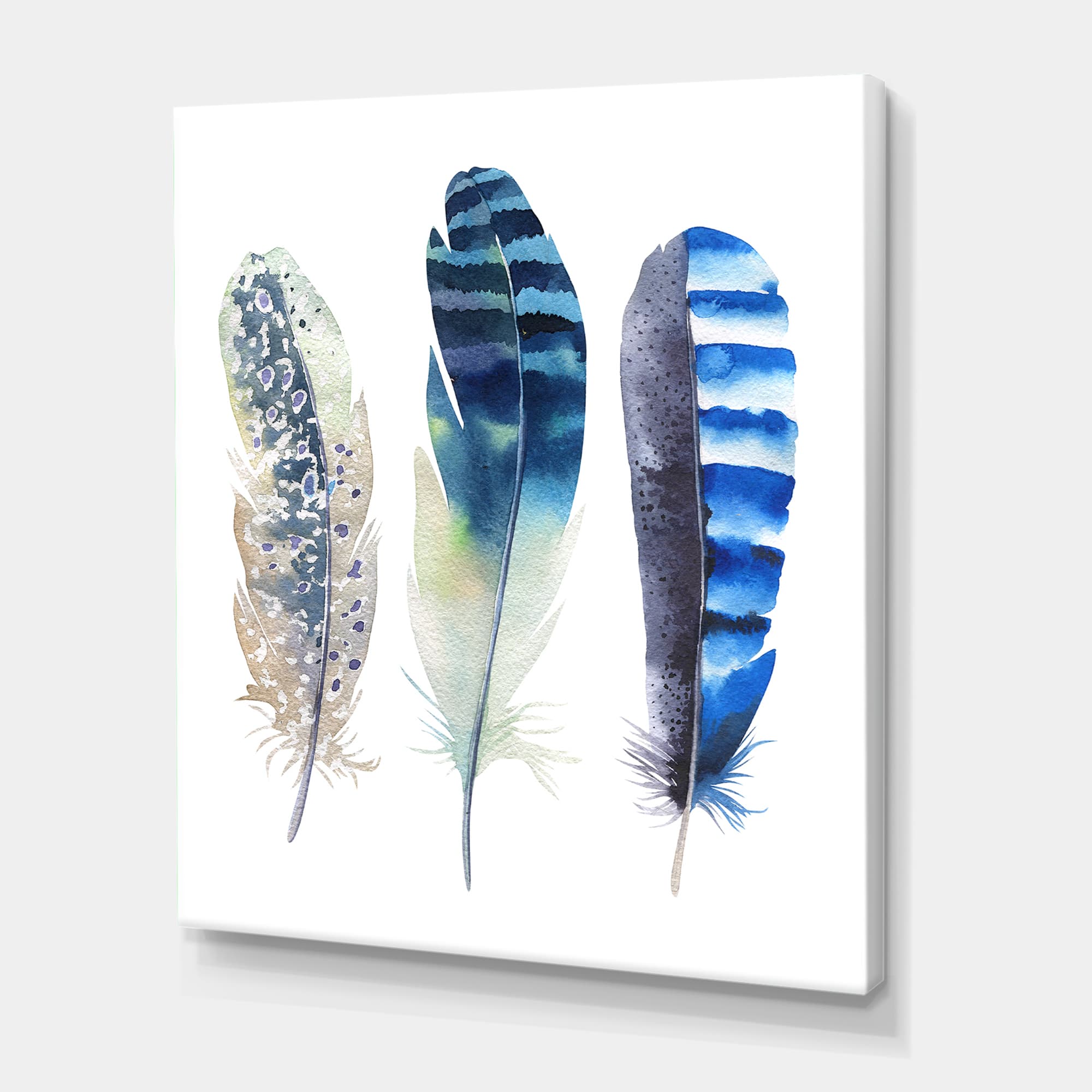 Designart - Colourful Boho Feathers I - Bohemian & Eclectic Canvas Wall Art Print