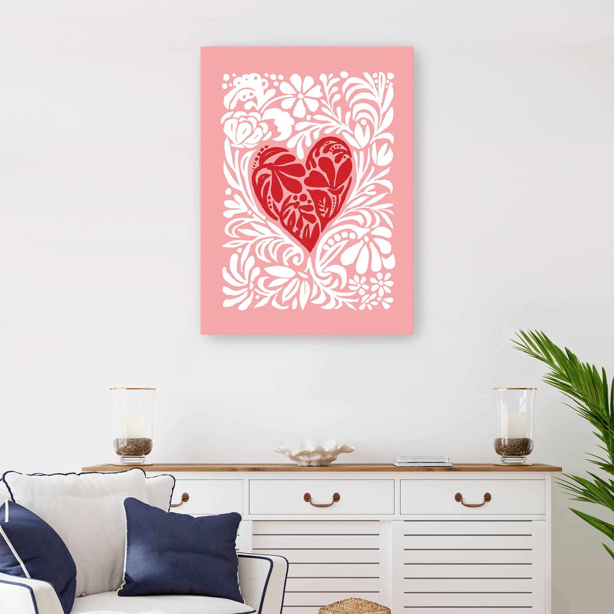 Red Heart Canvas Giclée Art