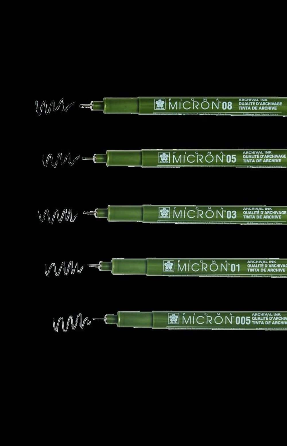 Pigma® Micron® Eco 5 Black Pens Set
