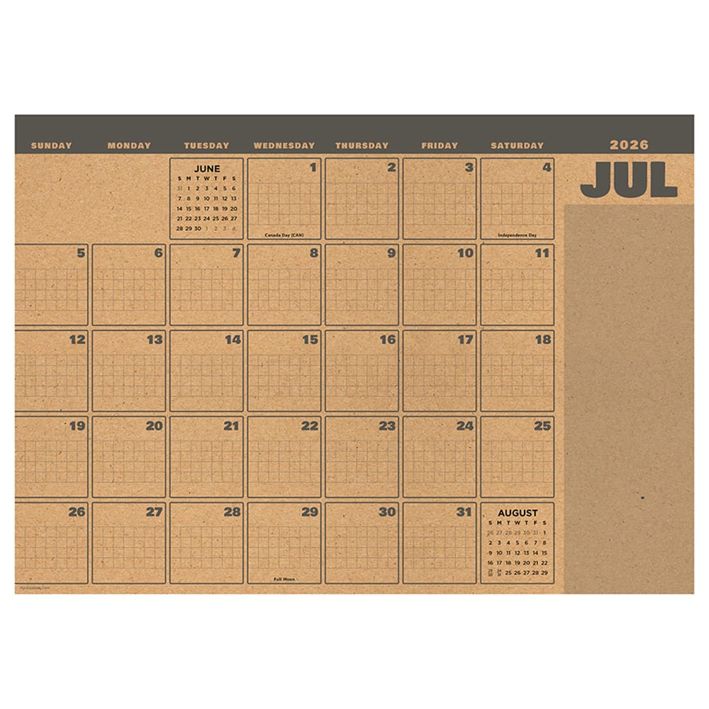 TF Publishing 2026-27 Trail & Timber Desk Pad Monthly Blotter Calendar