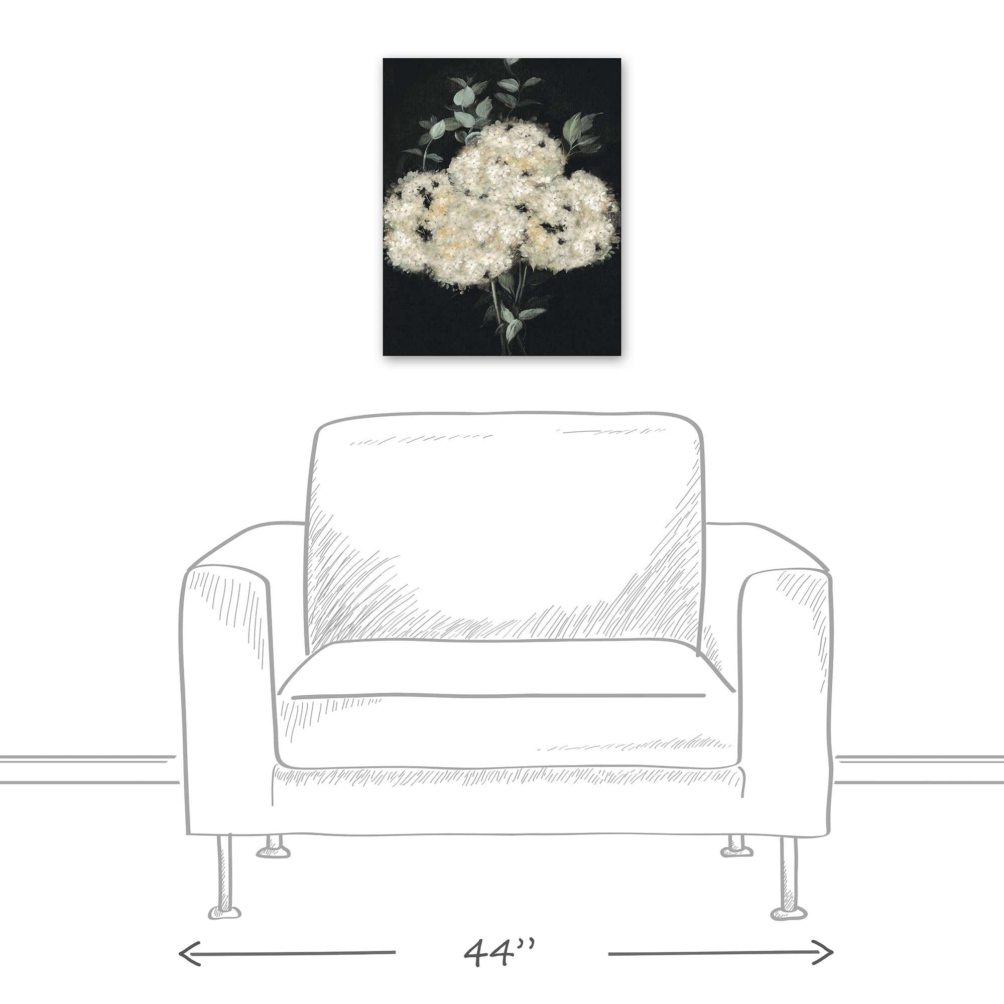 Moody Hydrangeas 16" x 20" Canvas Wall Art