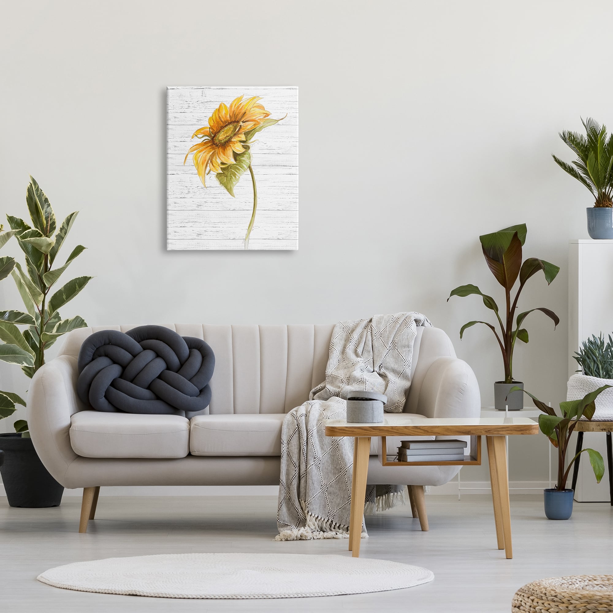Stupell Industries Blooming Sunflower Canvas Wall Art
