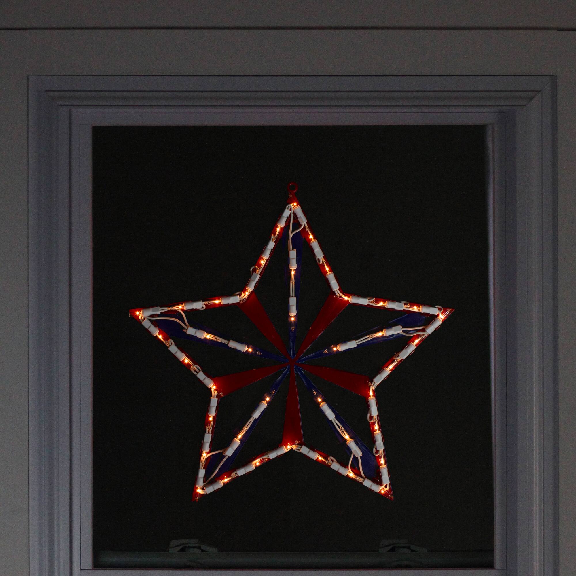 14" July 4th Star Window Silhouette Decoration