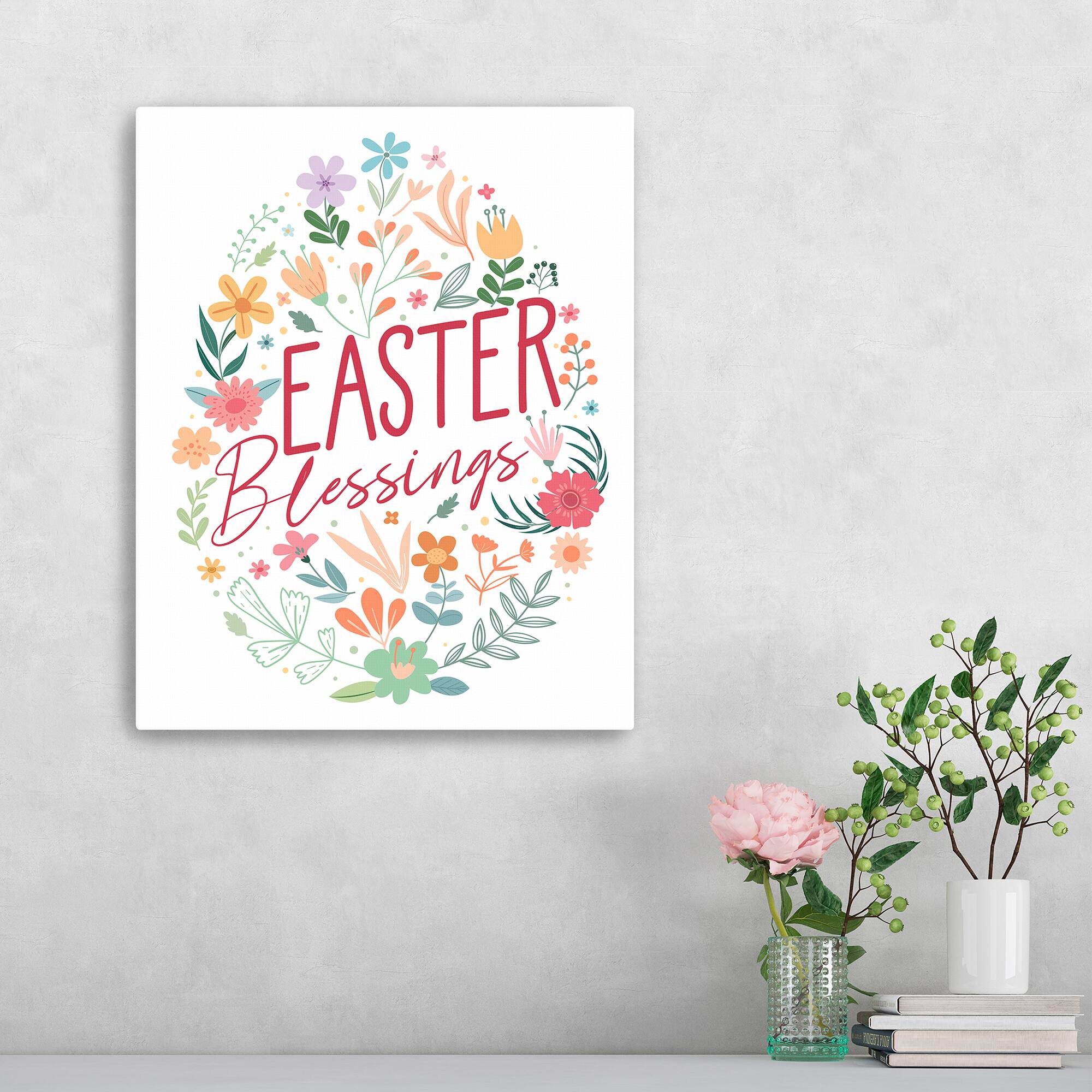 Lumaprints Floral Easter Blessing Canvas Giclée Art
