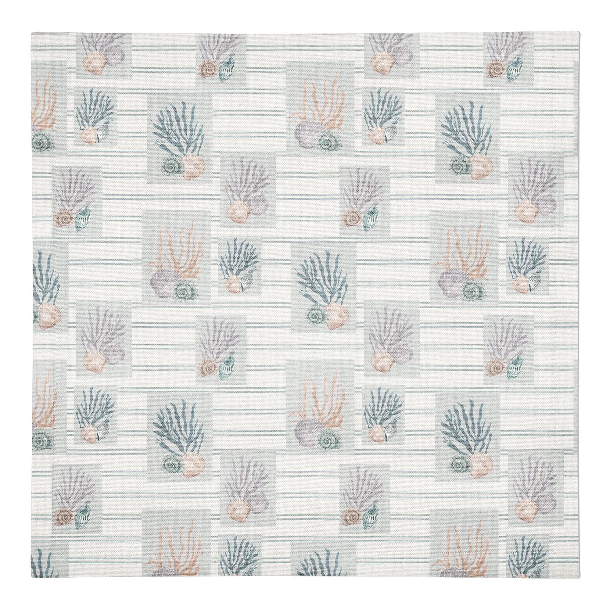 Shell Panels on Stripes Cotton Twill Napkin