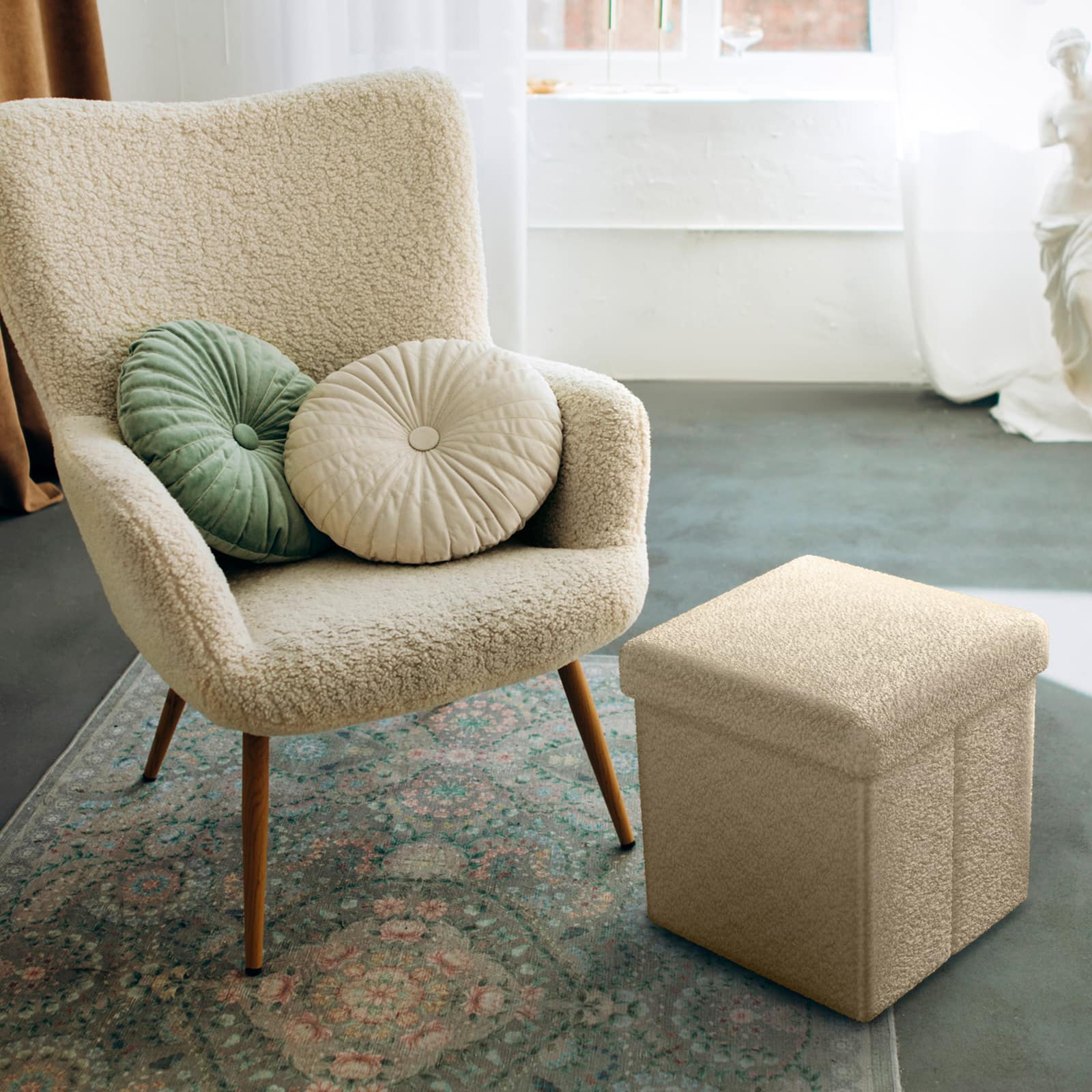 Sorbus Teddy Storage Ottoman Cube