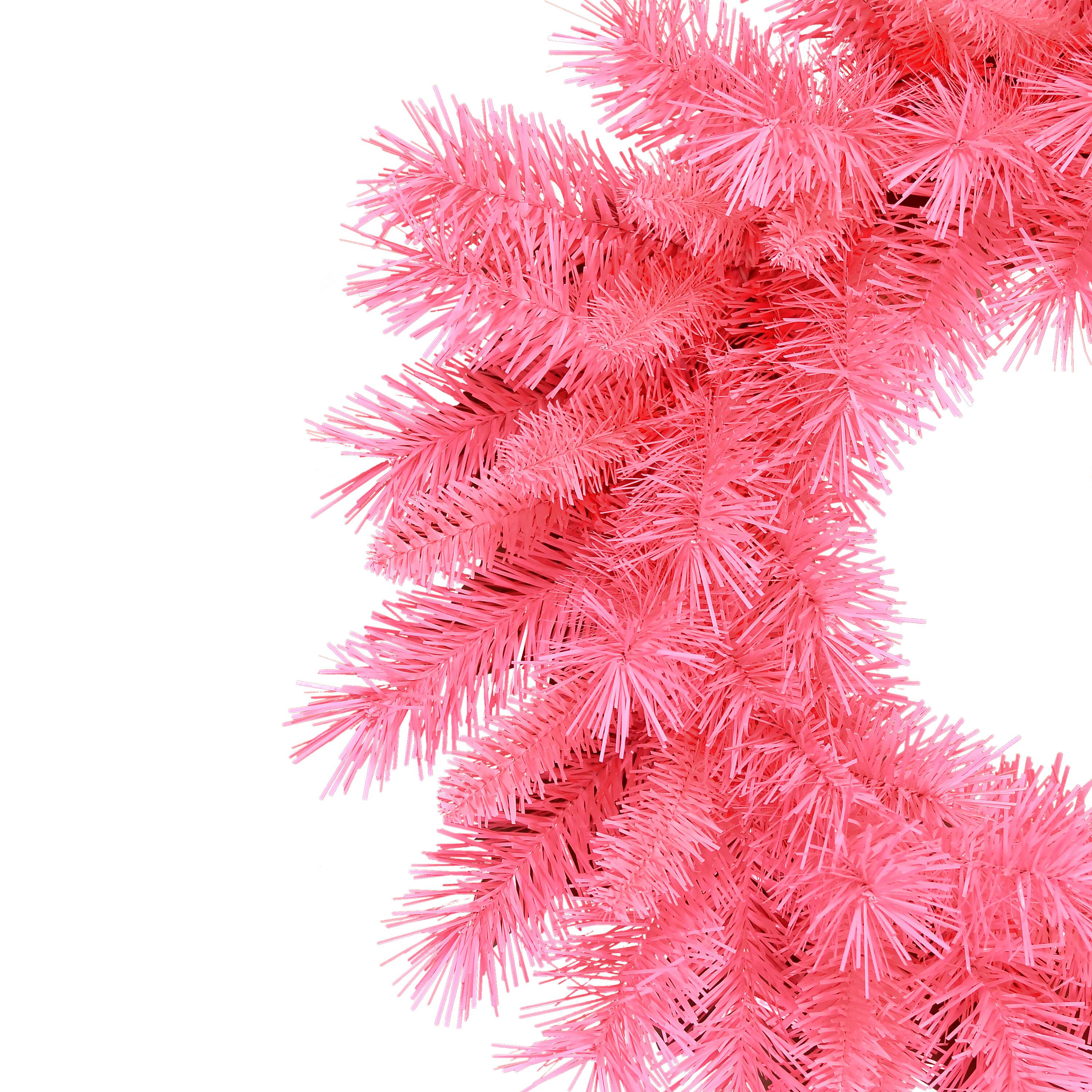 9ft. Pink Artificial Round Valley Pine Garland
