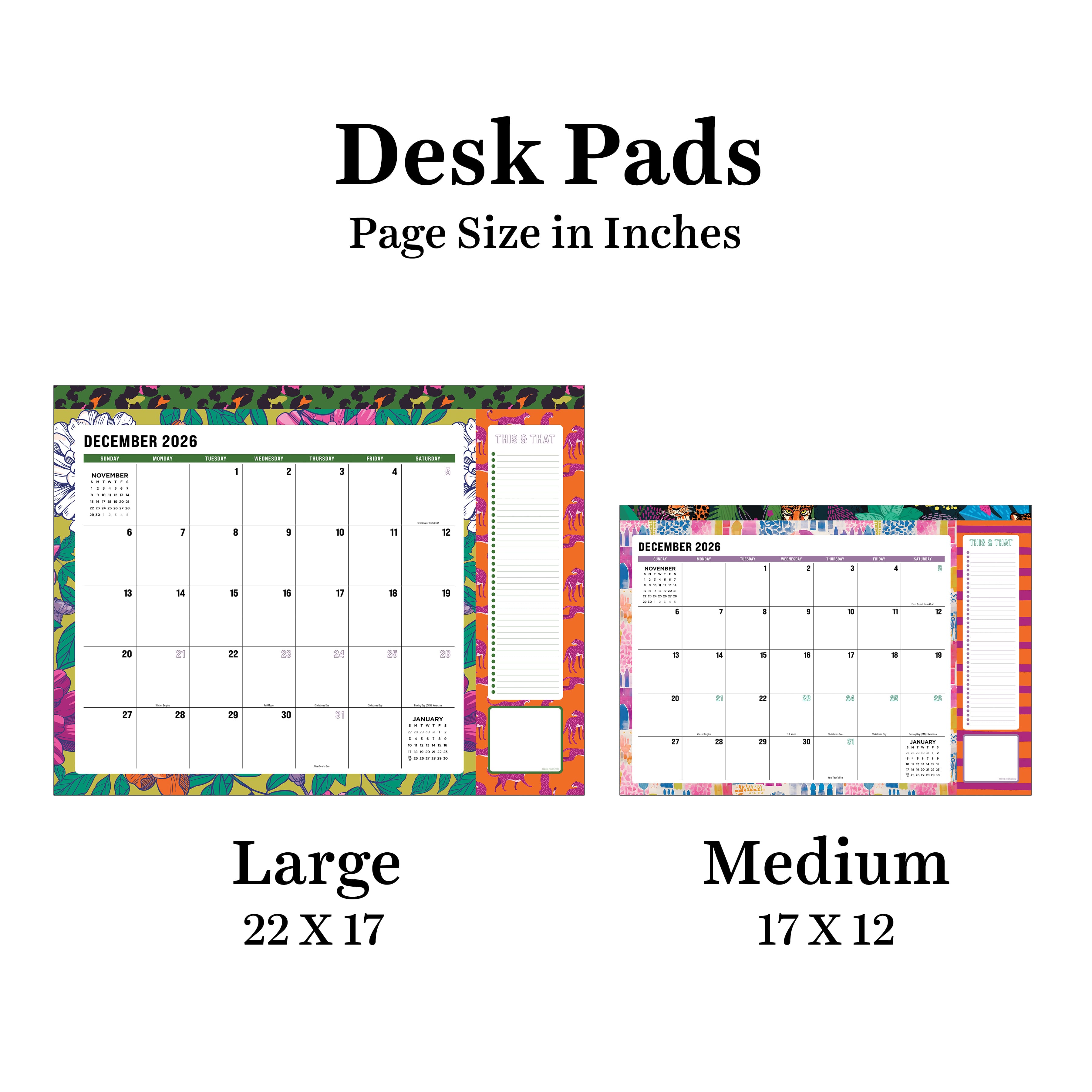 TF Publishing Medium 2026-27 Maximal Mirage Desk Pad Monthly Blotter Calendar