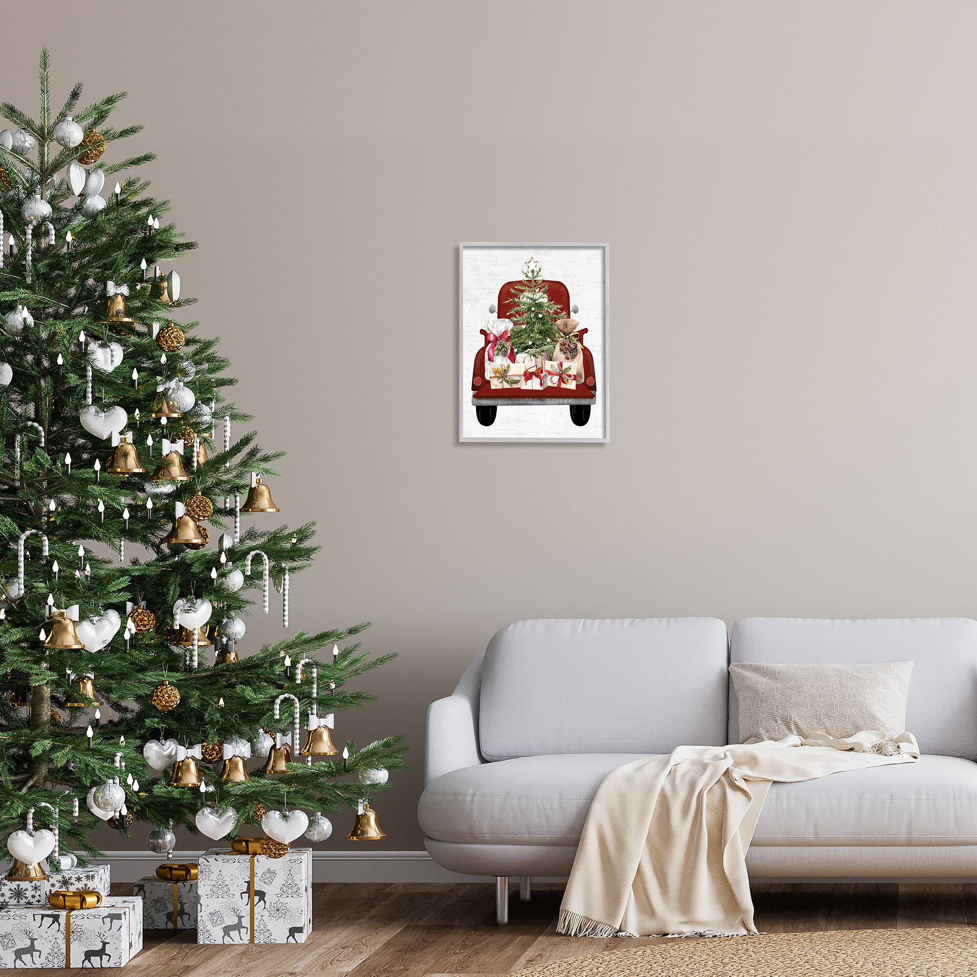 Stupell Industries Country Truck Christmas Gifts Framed Giclee Art