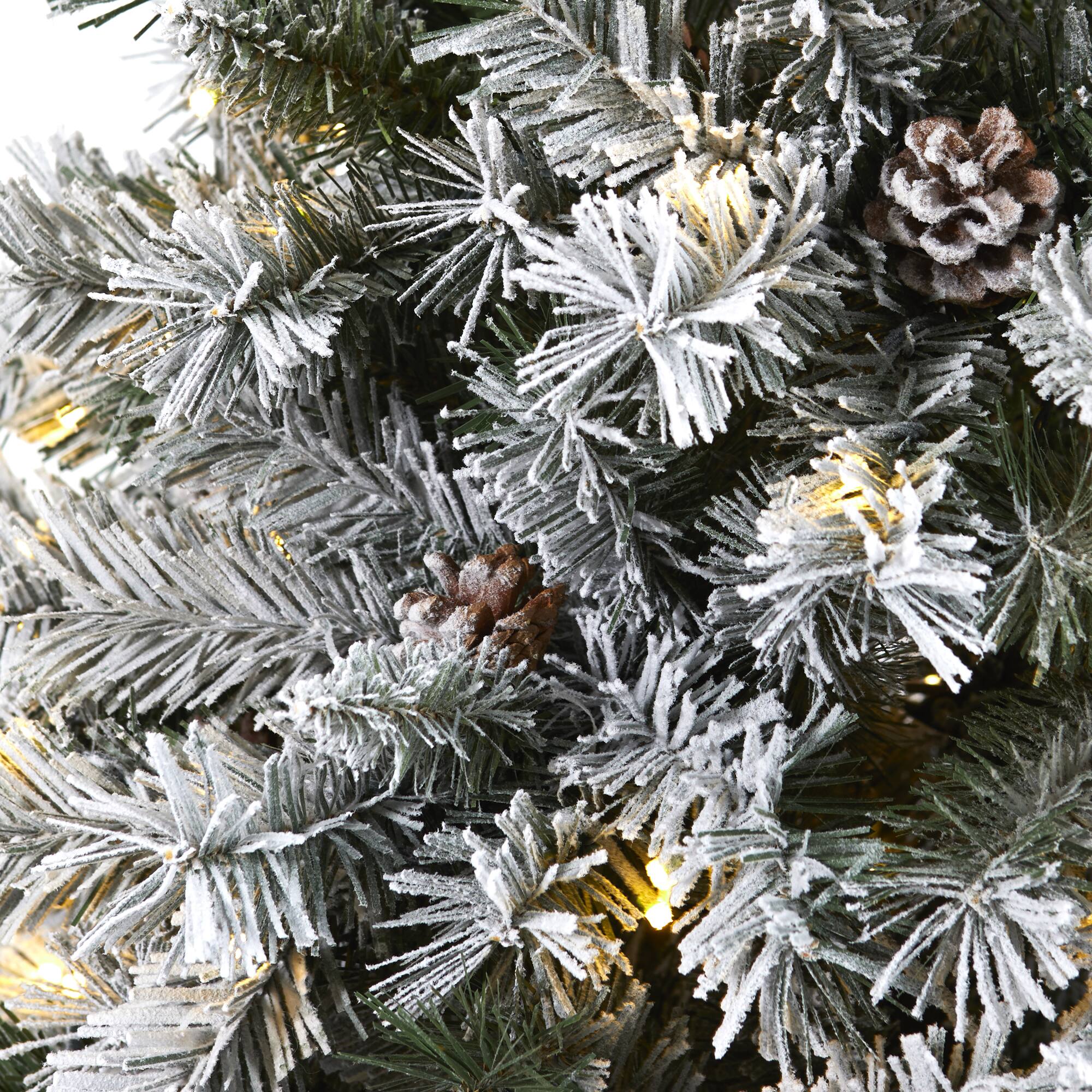 6ft. Pre-Lit White River Mountain Pine Artificial Christmas Tree, Clear LED Lights