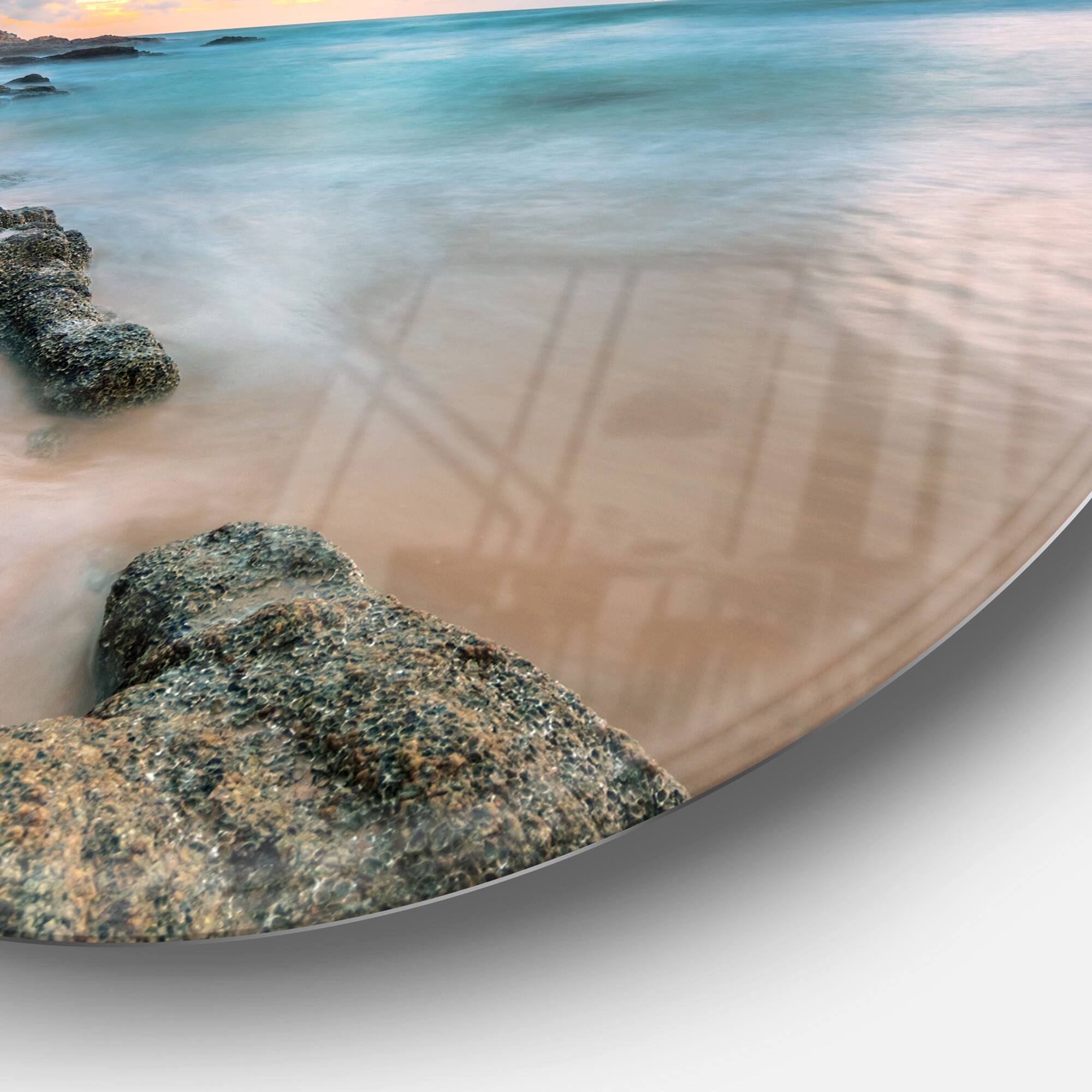 Designart - Gloomy Tropical Sunset Beach' Extra Large Seascape Metal Wall Decor