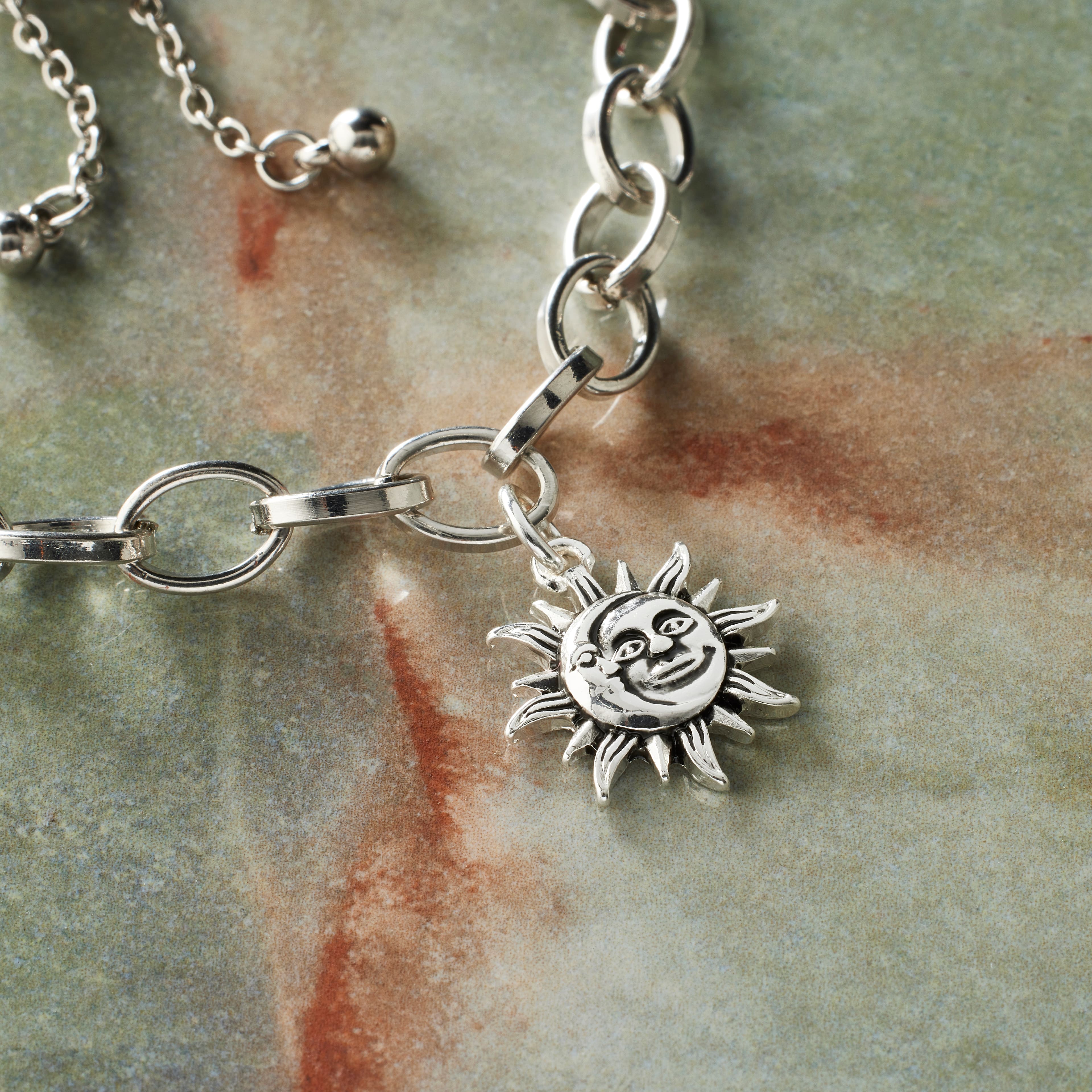 Silver Plated Sun & Moon Charm by Bead Landing™