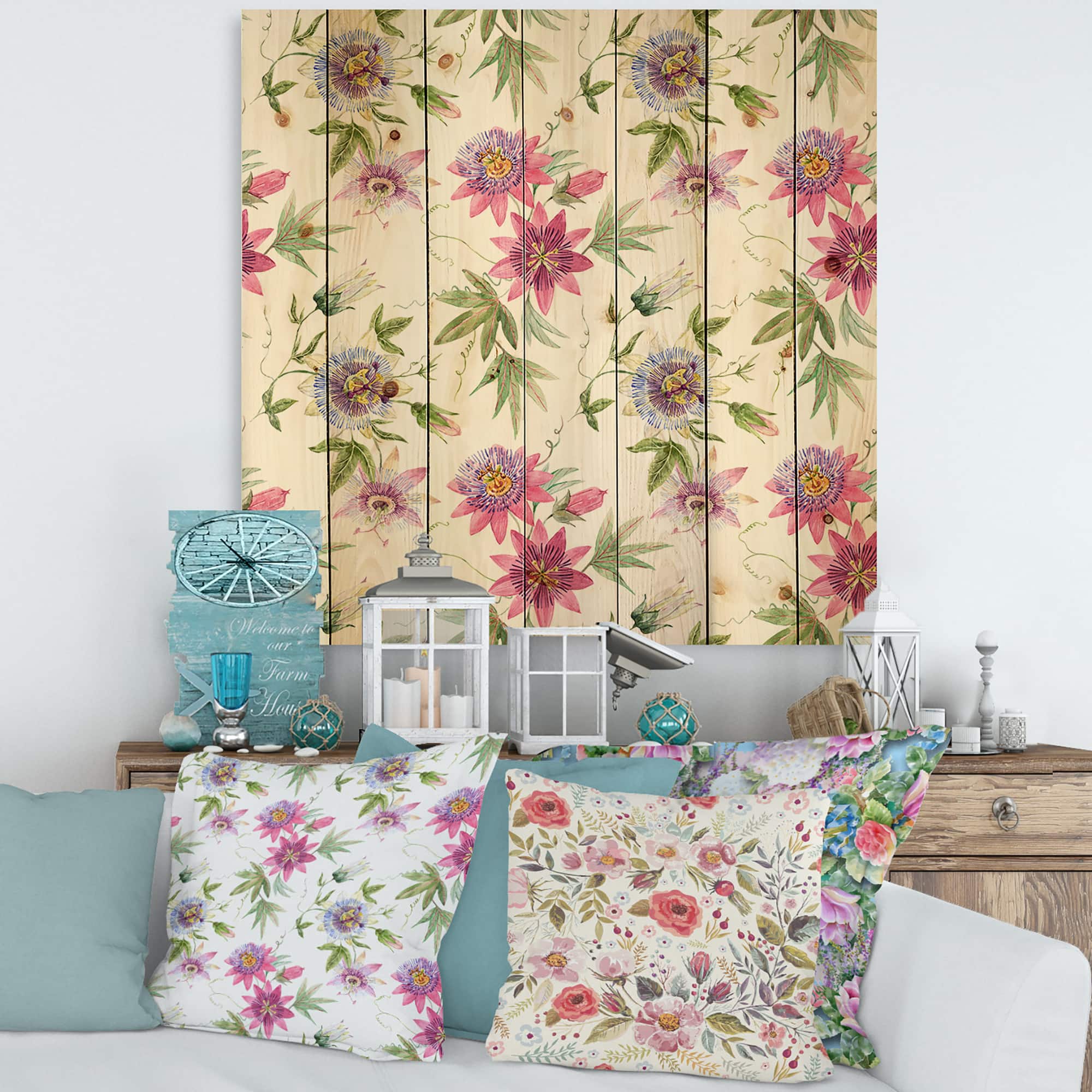 Designart - Pink Passionflower Flowers