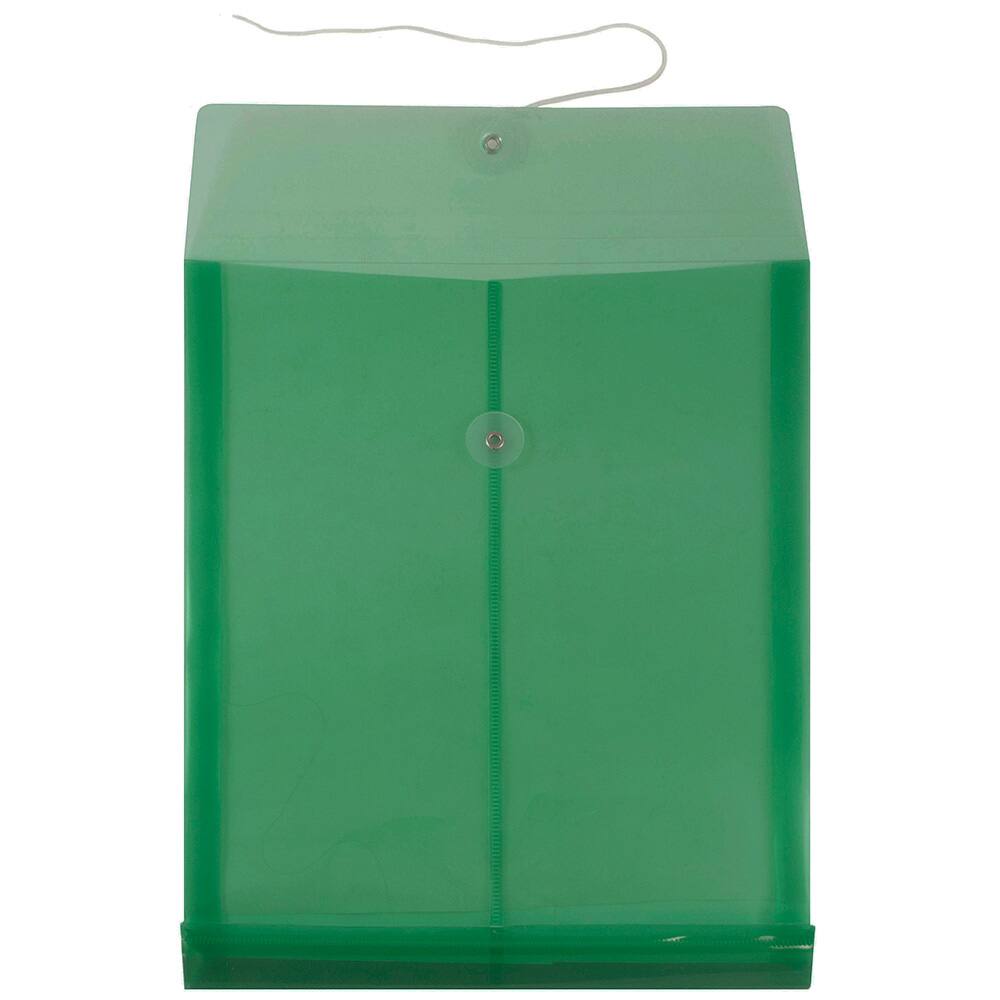 JAM Paper Letter Size Plastic Envelopes with Button & String Tie Closure, 12ct.