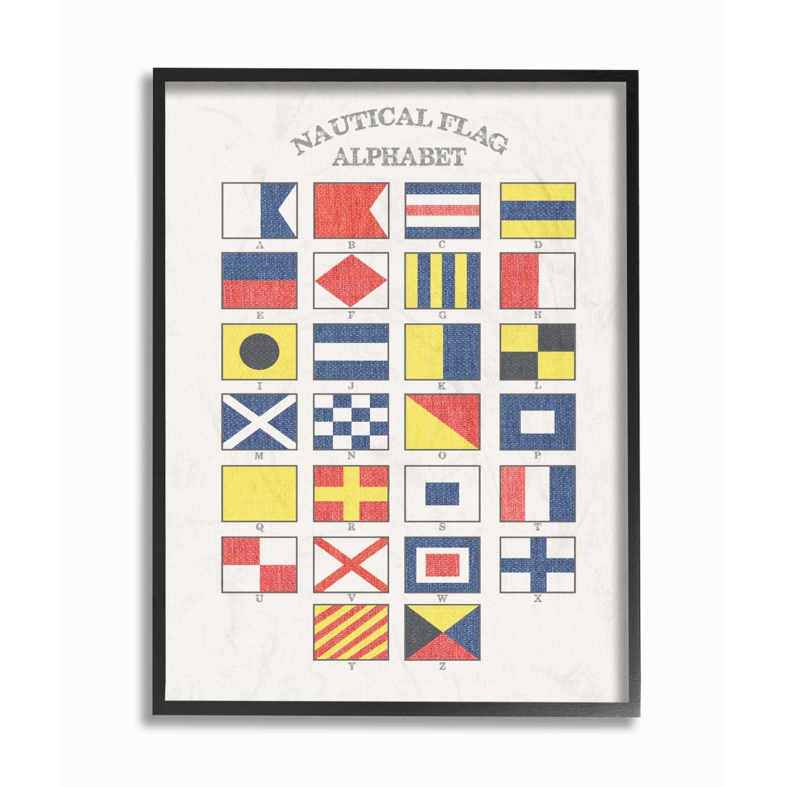 Stupell Industries Nautical Flag Alphabet Framed Wall Print