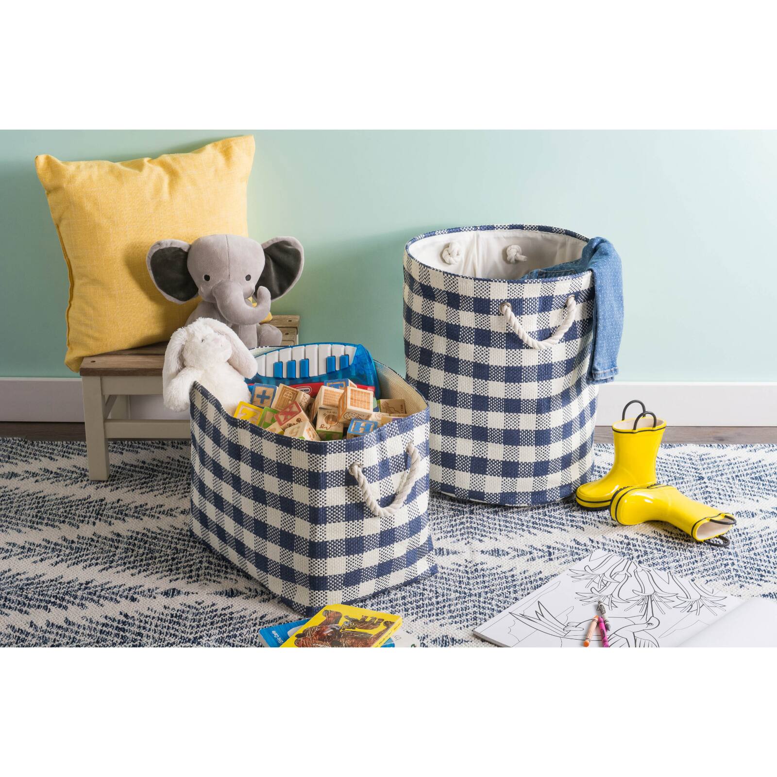 DII® Large Round Checkers Paper Bin