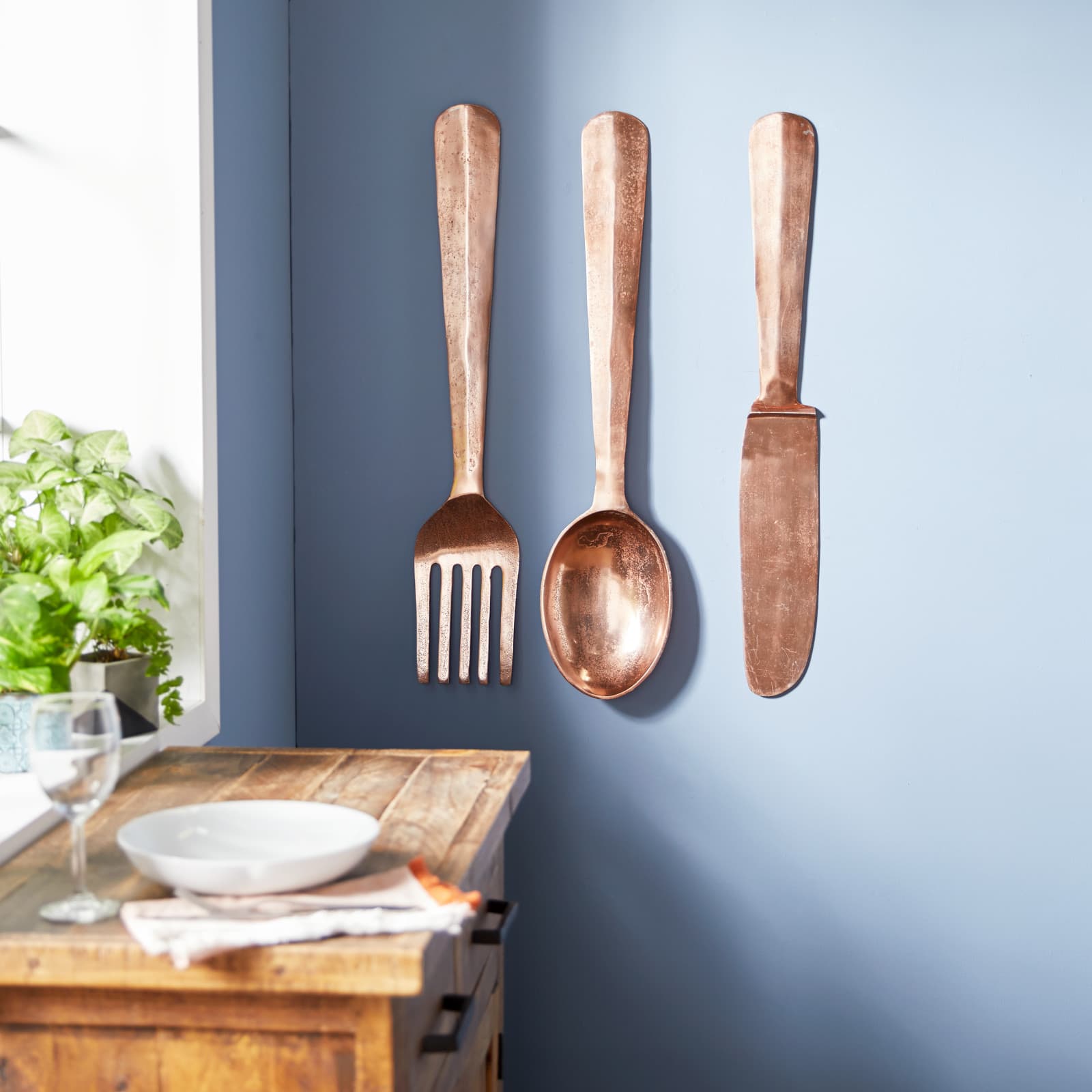 Copper Aluminum Utensils Wall Decor
