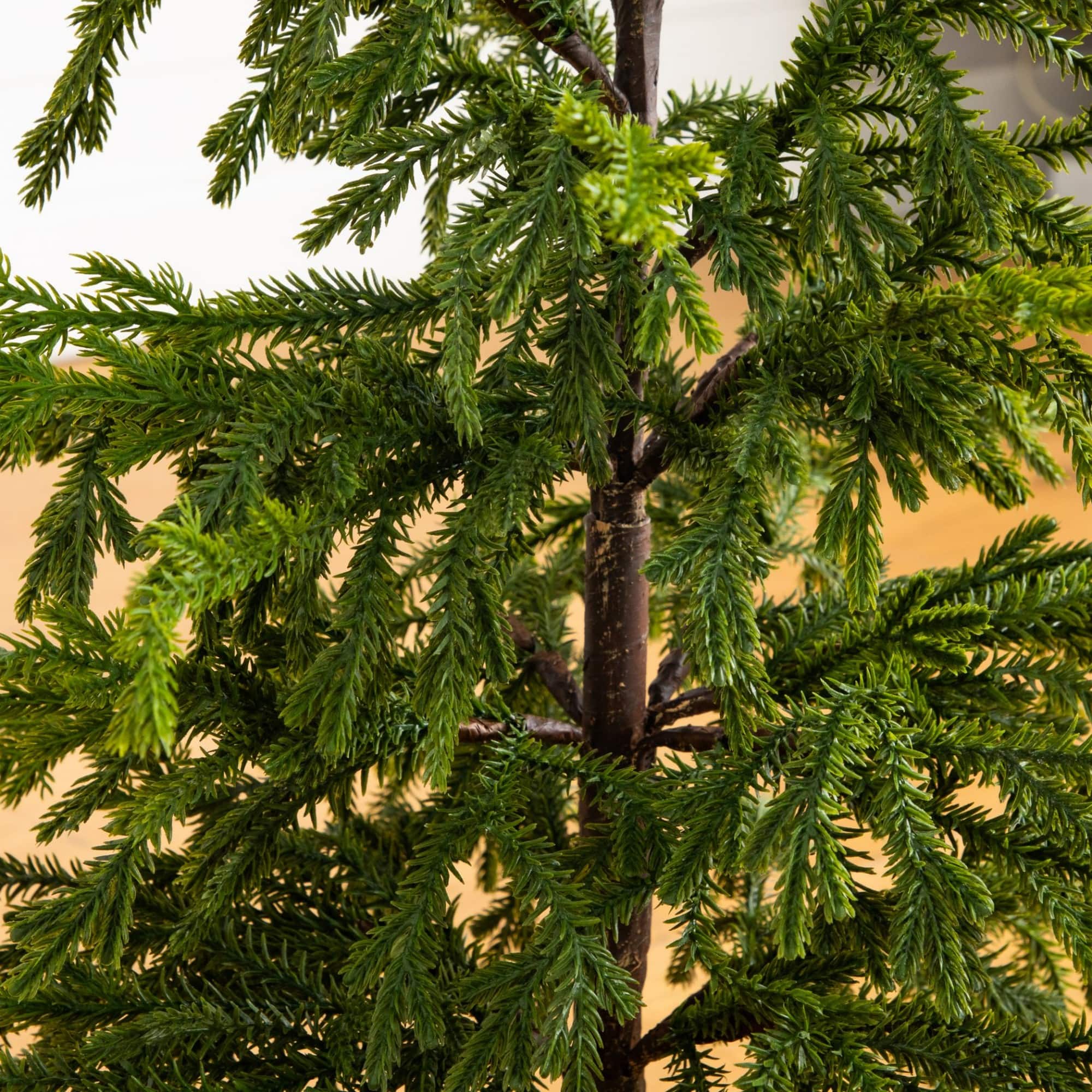 Nearly Natural 38" Unlit Artificial Real Touch Natural Look Norfolk Island Pine in Tin Planter