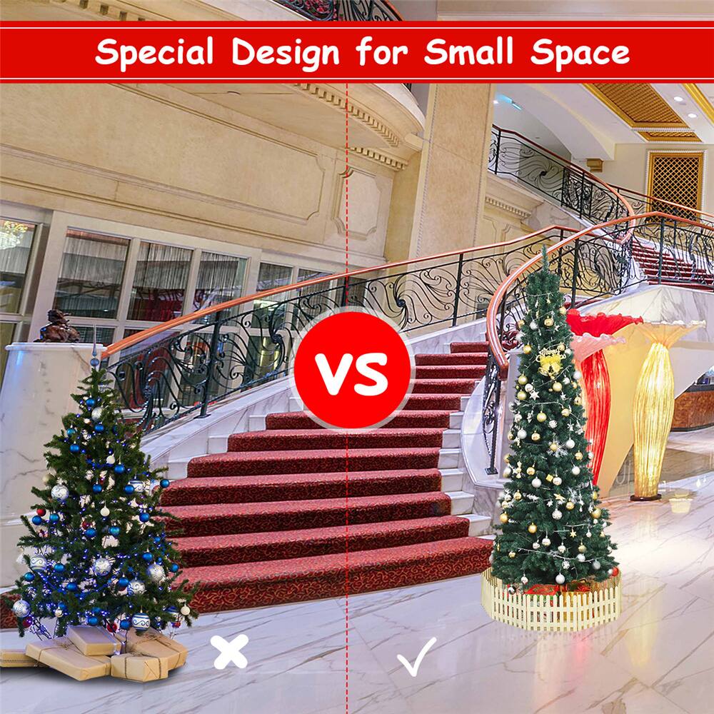 Costway 8ft. Unlit Pencil Artificial Christmas Tree
