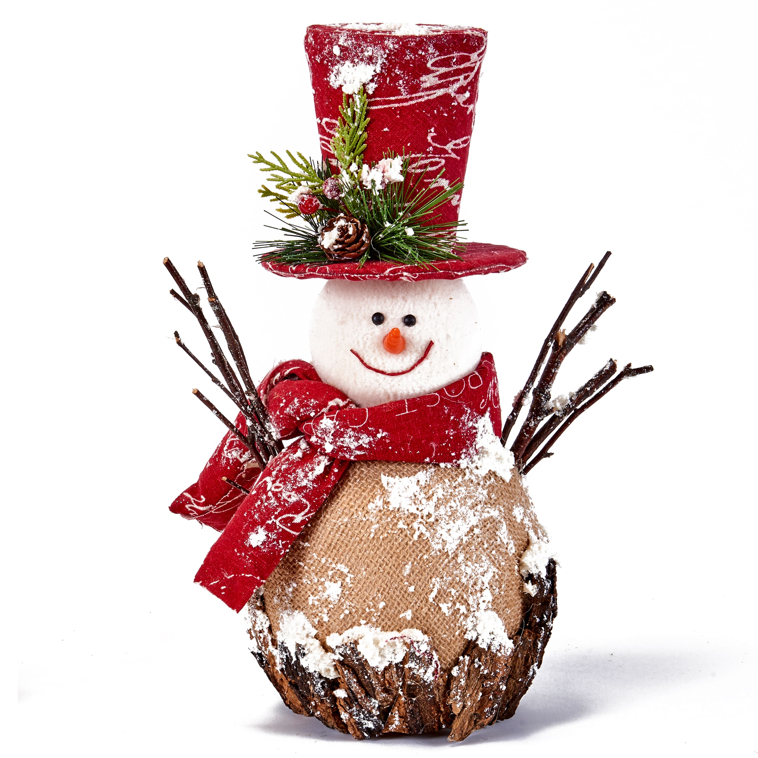 11" Christmas Iced Burlap Snowman