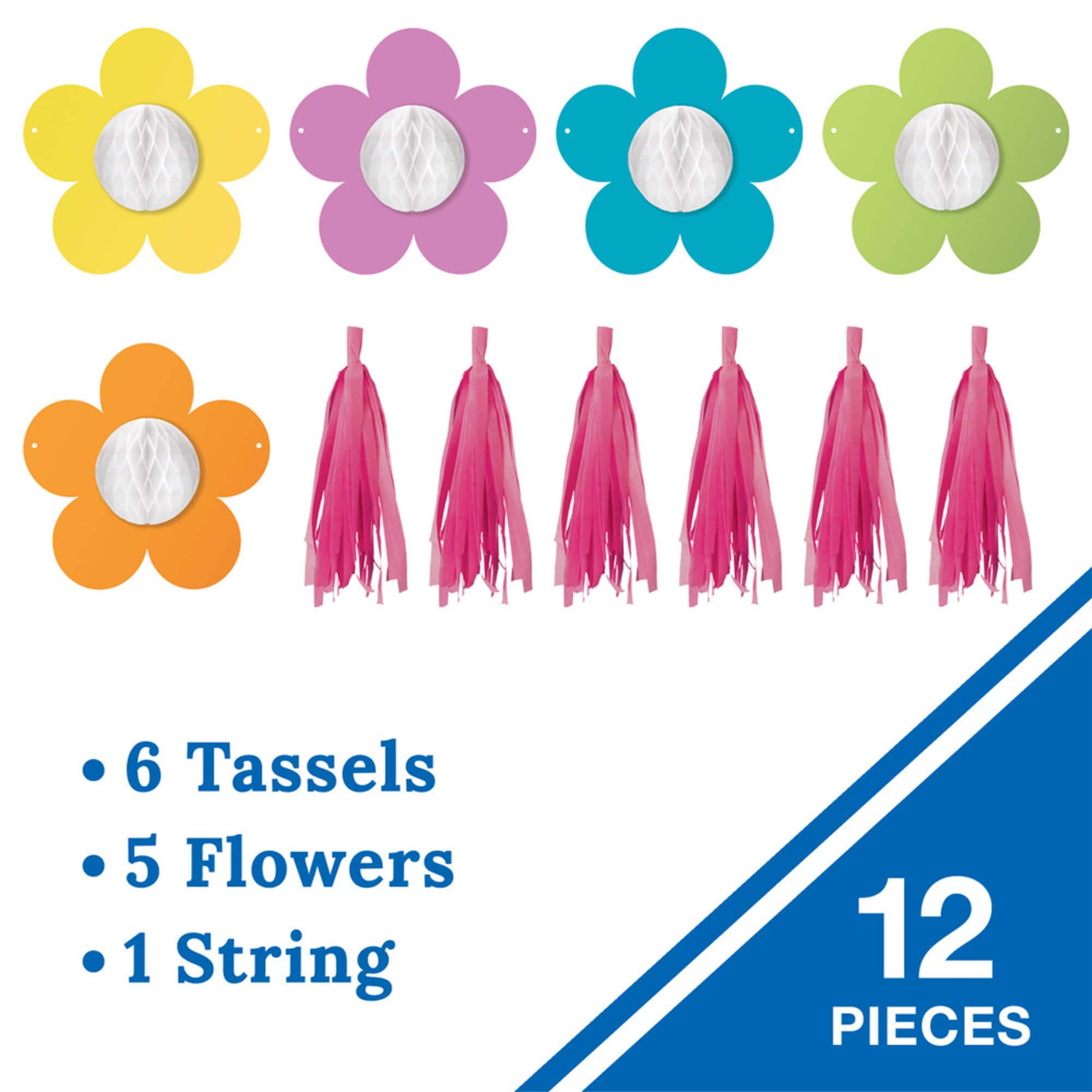 Carson Dellosa® Education Happily Ever Elementary Retro Remix Flowers and Tassels Accents Set, 3ct.