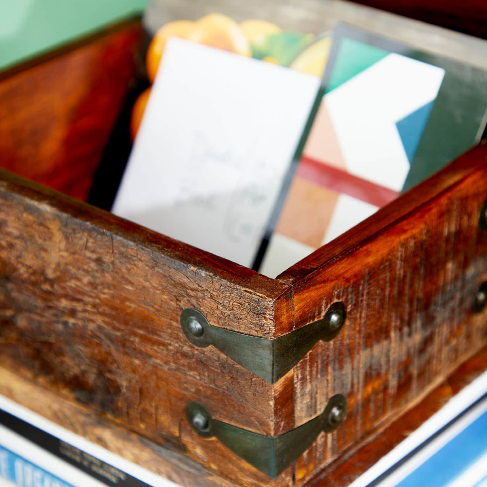 Brown Recycled Wood Rustic Box Set