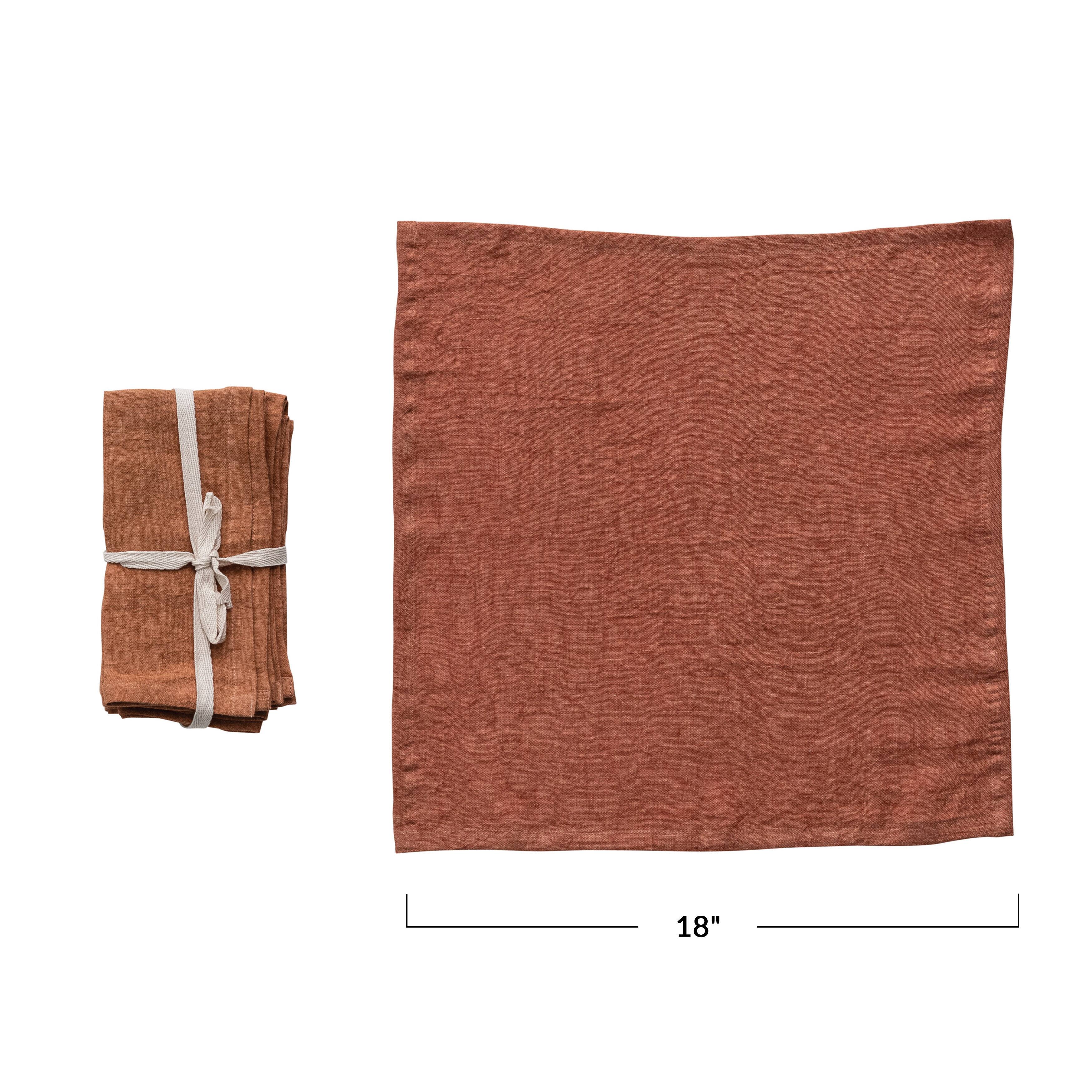 Hello Honey® 18" Square Stonewashed Linen Dinner Napkins