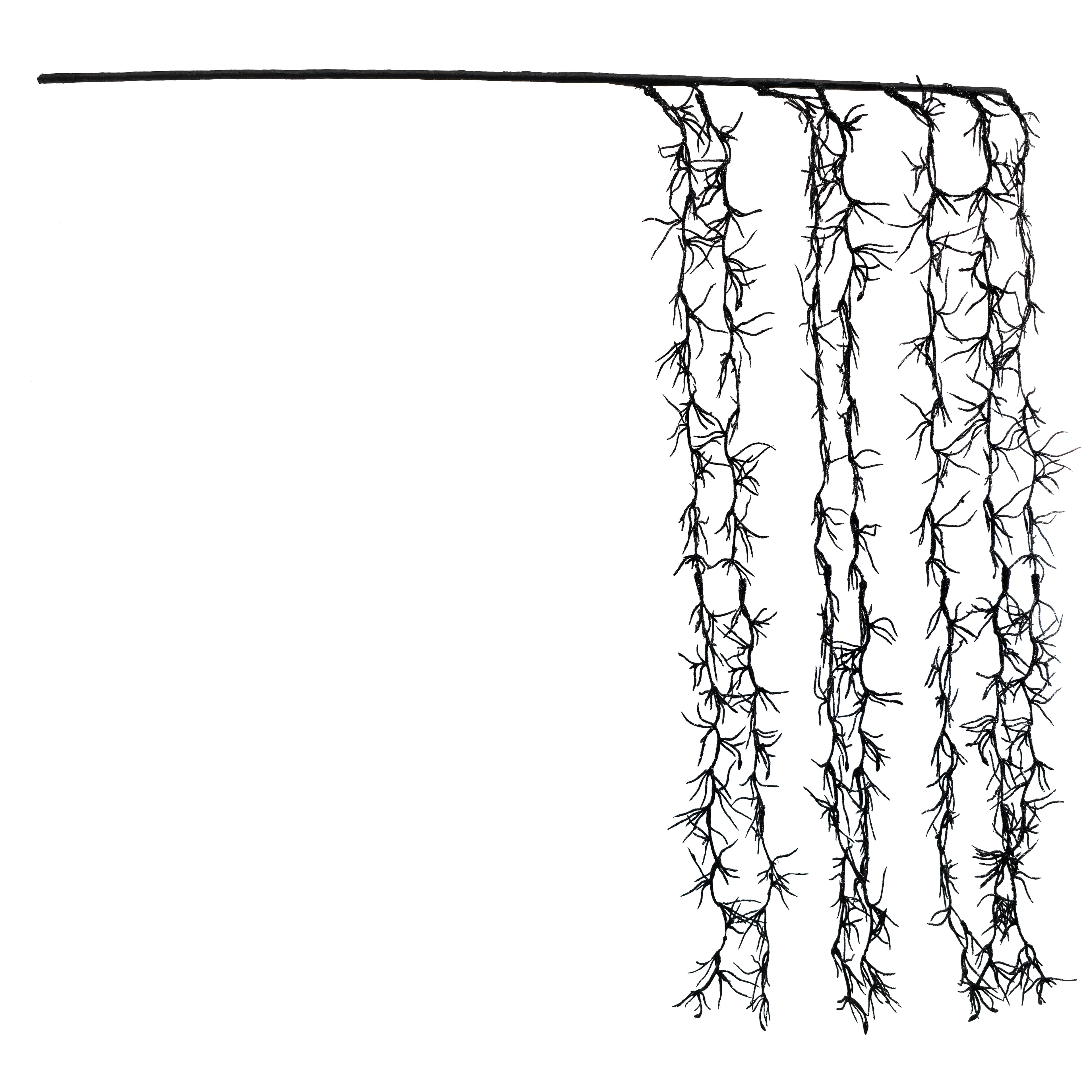34" Black Hanging Leaves Stem by Ashland®