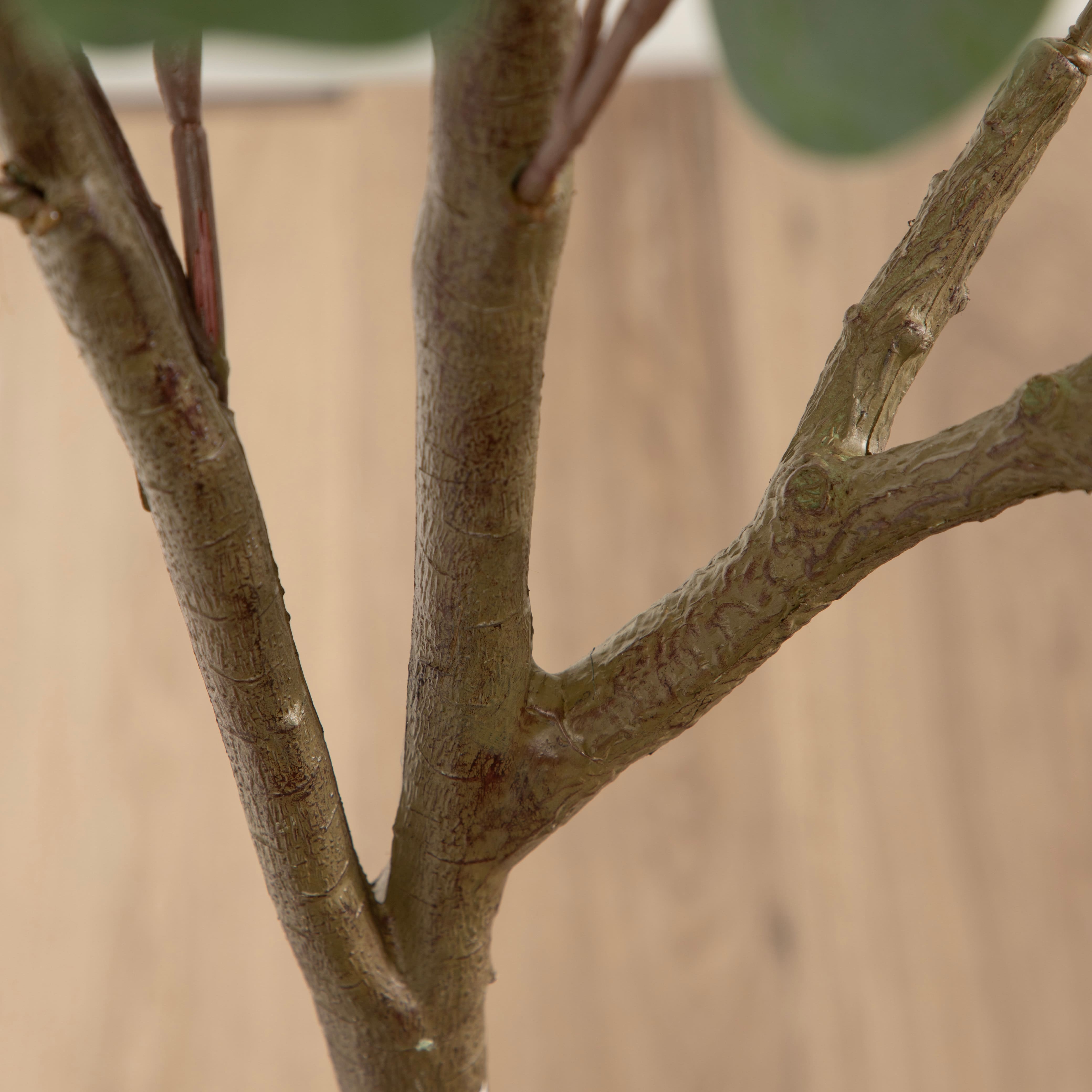 Kate and Laurel 6ft. Eudora Faux Eucalyptus Tree with Claudel Scalloped Planter
