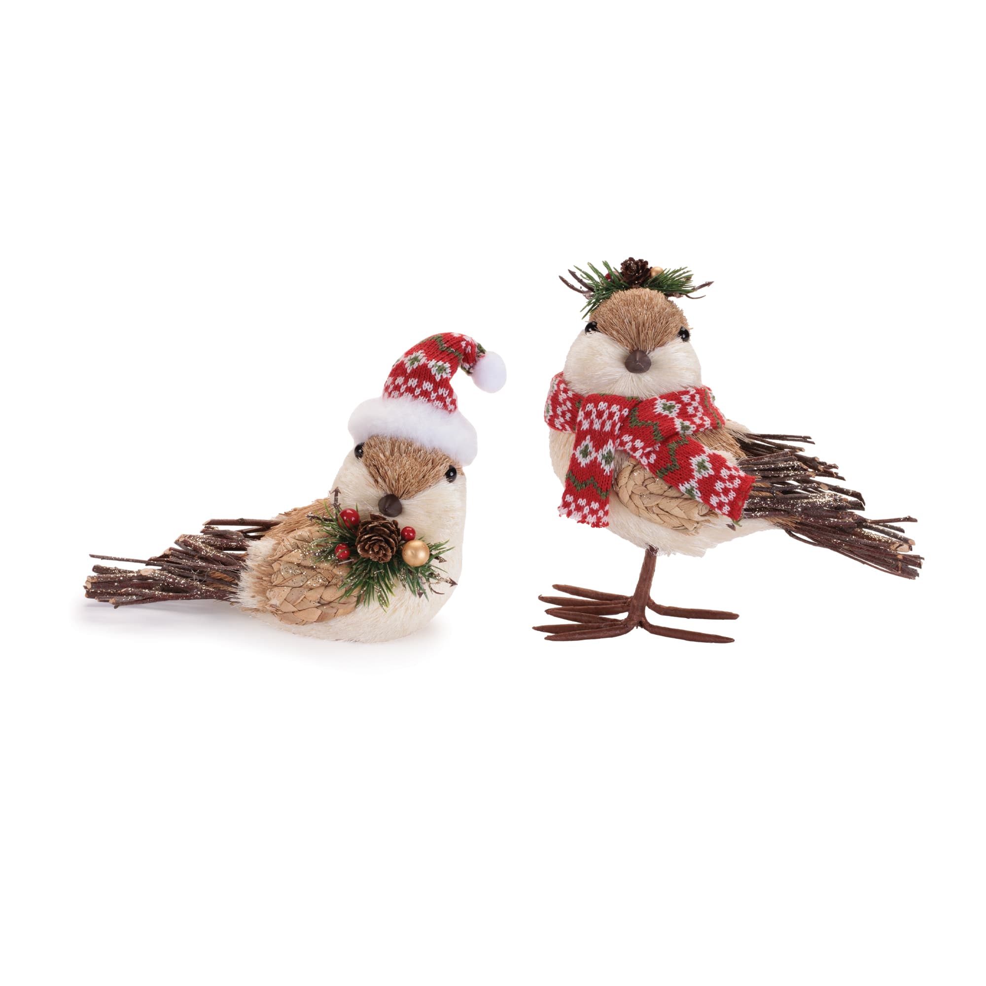 Melrose Winter Bird Figurines with Knit Hats & Scarves Set