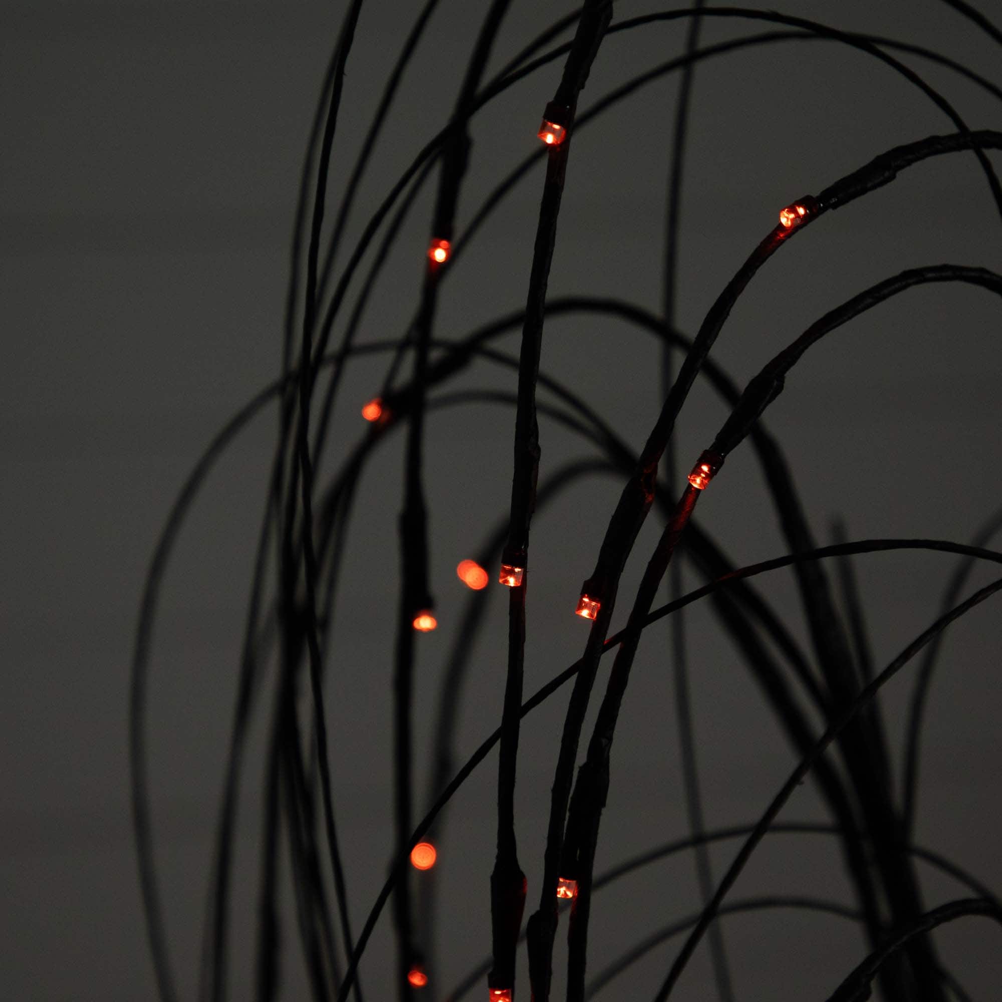 4ft. Orange & Purple LED Pre-Lit Halloween Black Willow Artificial Fall Tree