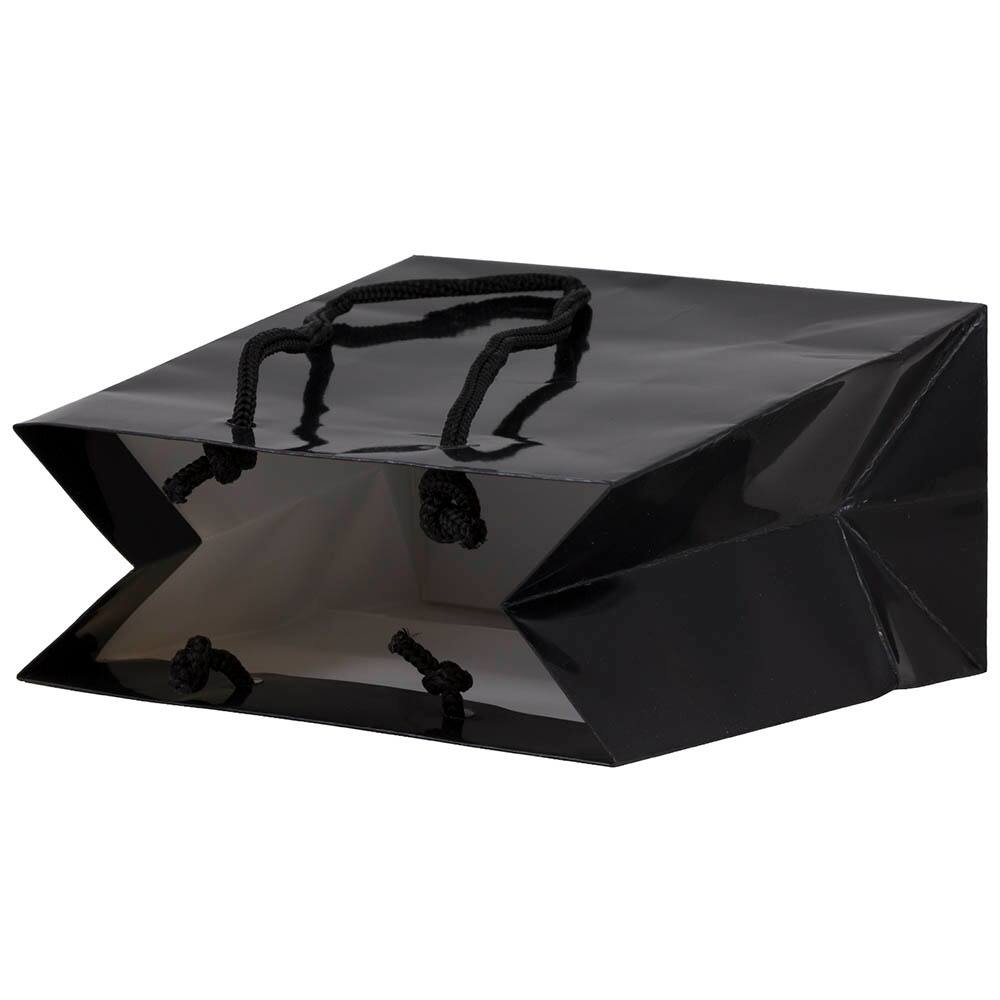 JAM Paper Small Black Glossy Square Gift Bags, 100ct.