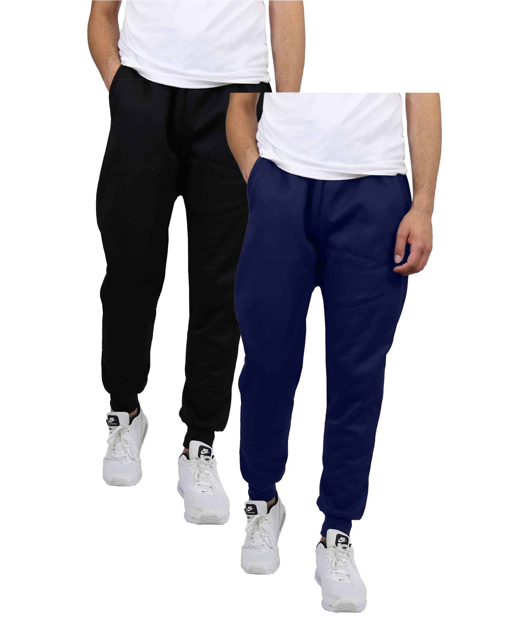 Galaxy by Harvic Men's Fleece-Lined Jogger Sweatpants 2 ct in Black/Navy Blue | Medium | Michaels&reg;