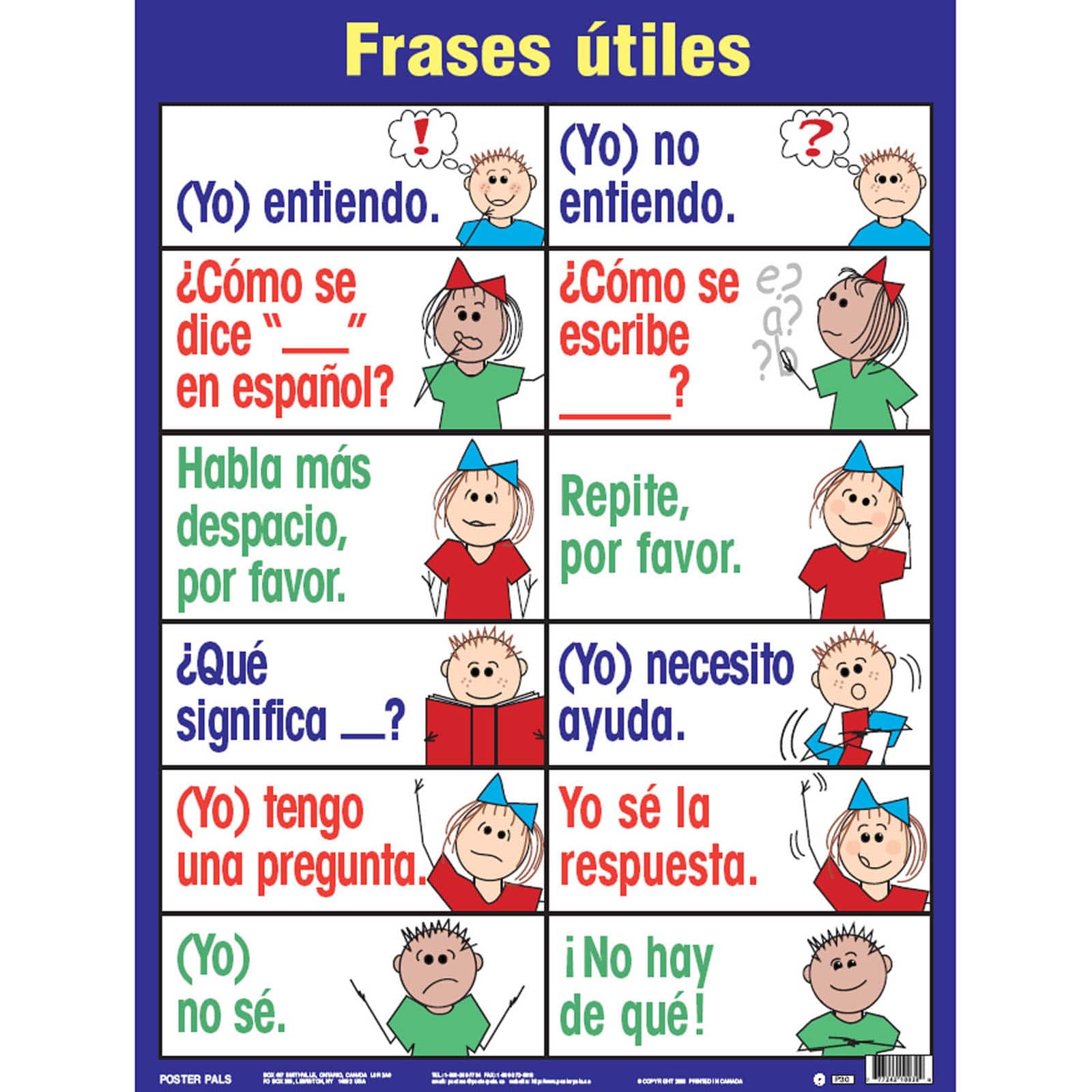 Poster Pals® Spanish Essential Classroom Posters, 7ct.