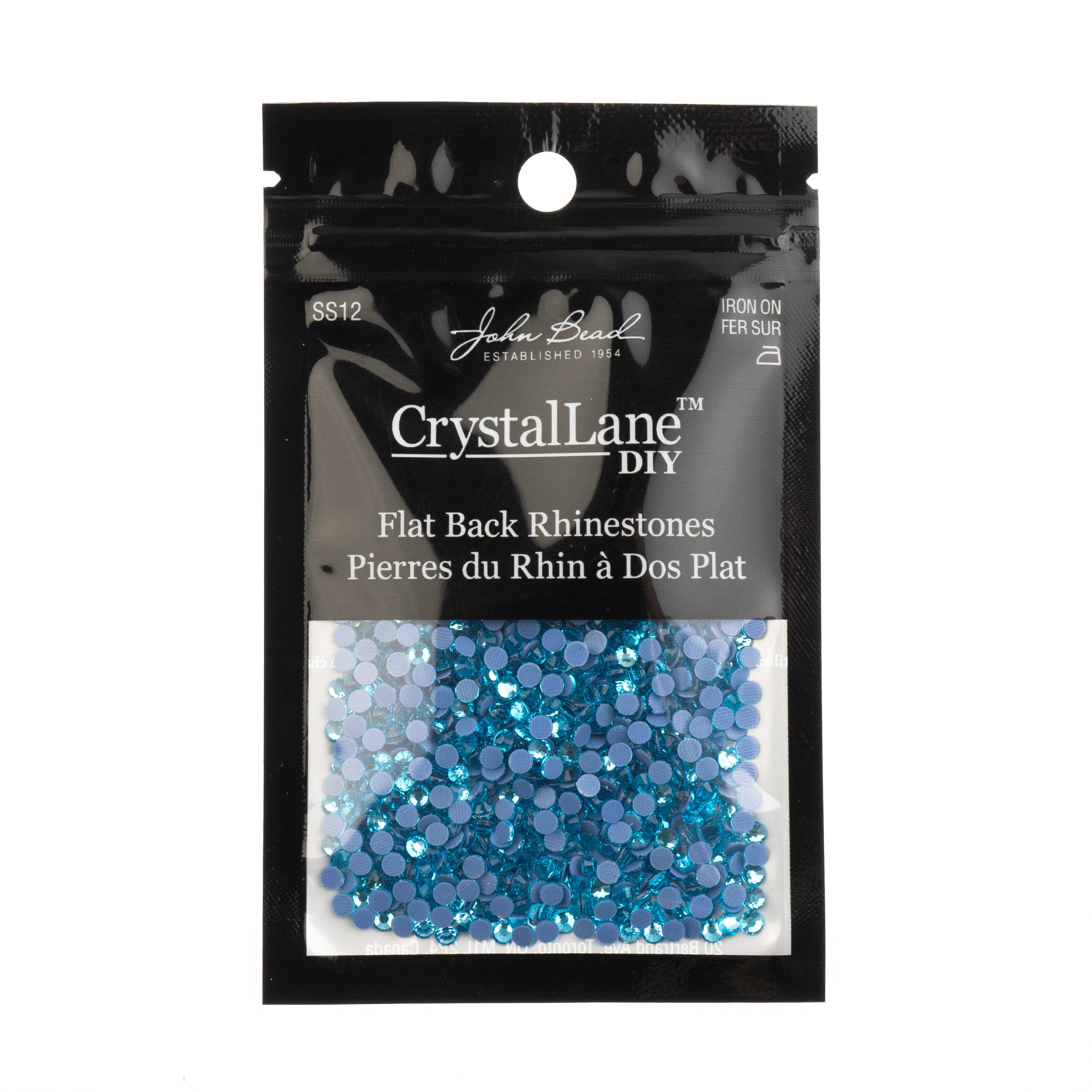 Crystal Lane DIY SS6 Round Glass Flatback Hotfix Rhinestones, 1,440ct