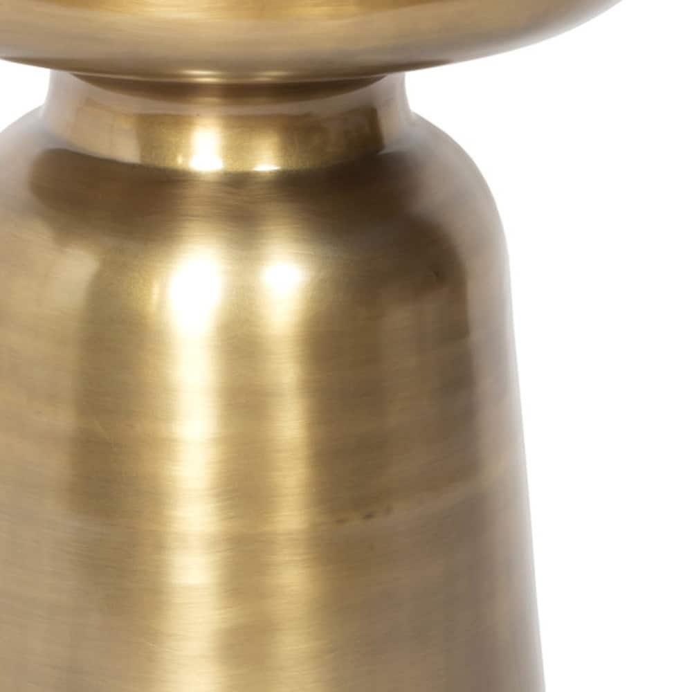HomeRoots 19" Gold Iron Round End Table
