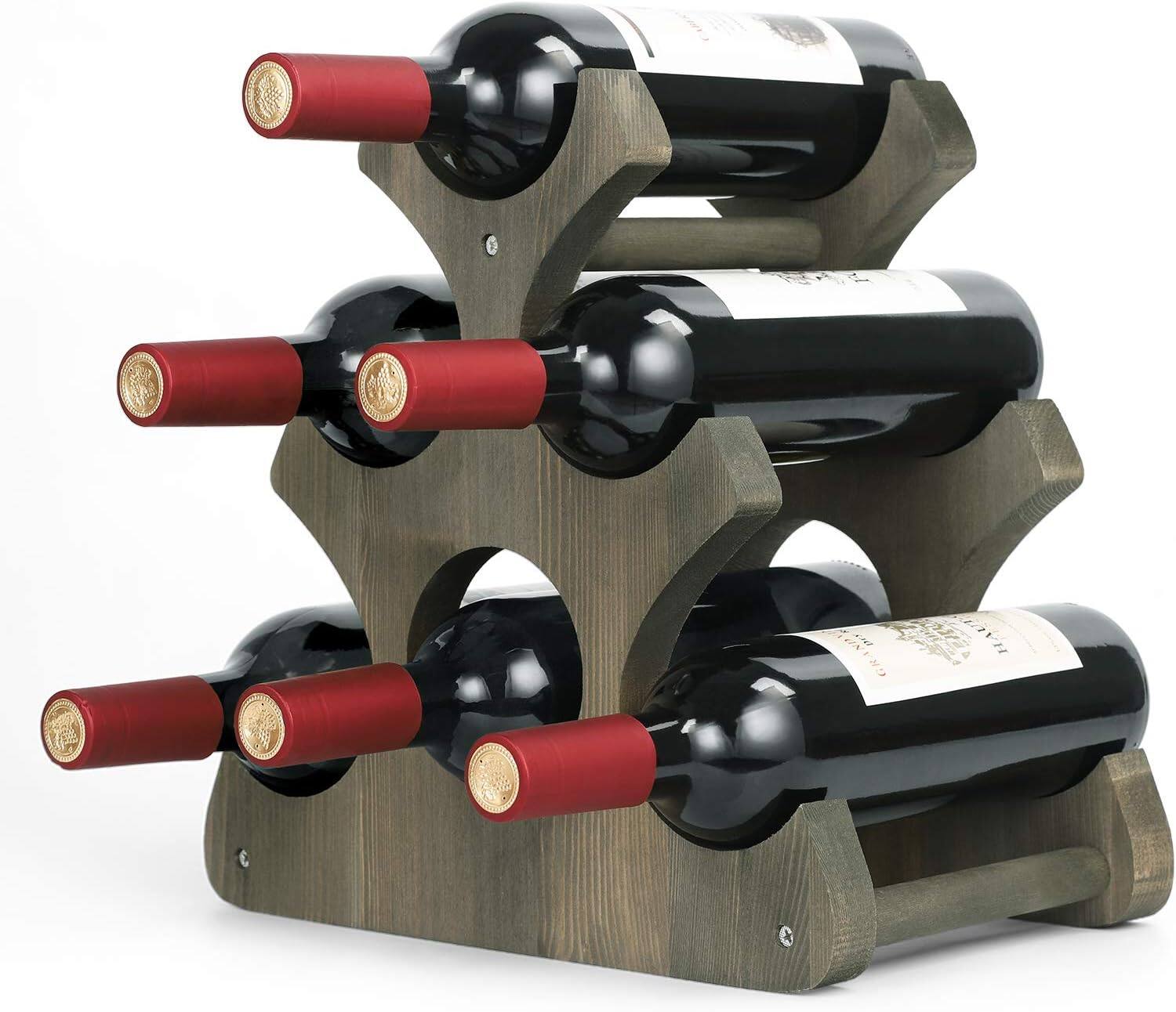 NEX™ 16" Countertop 6-Bottle Wood Wine Rack
