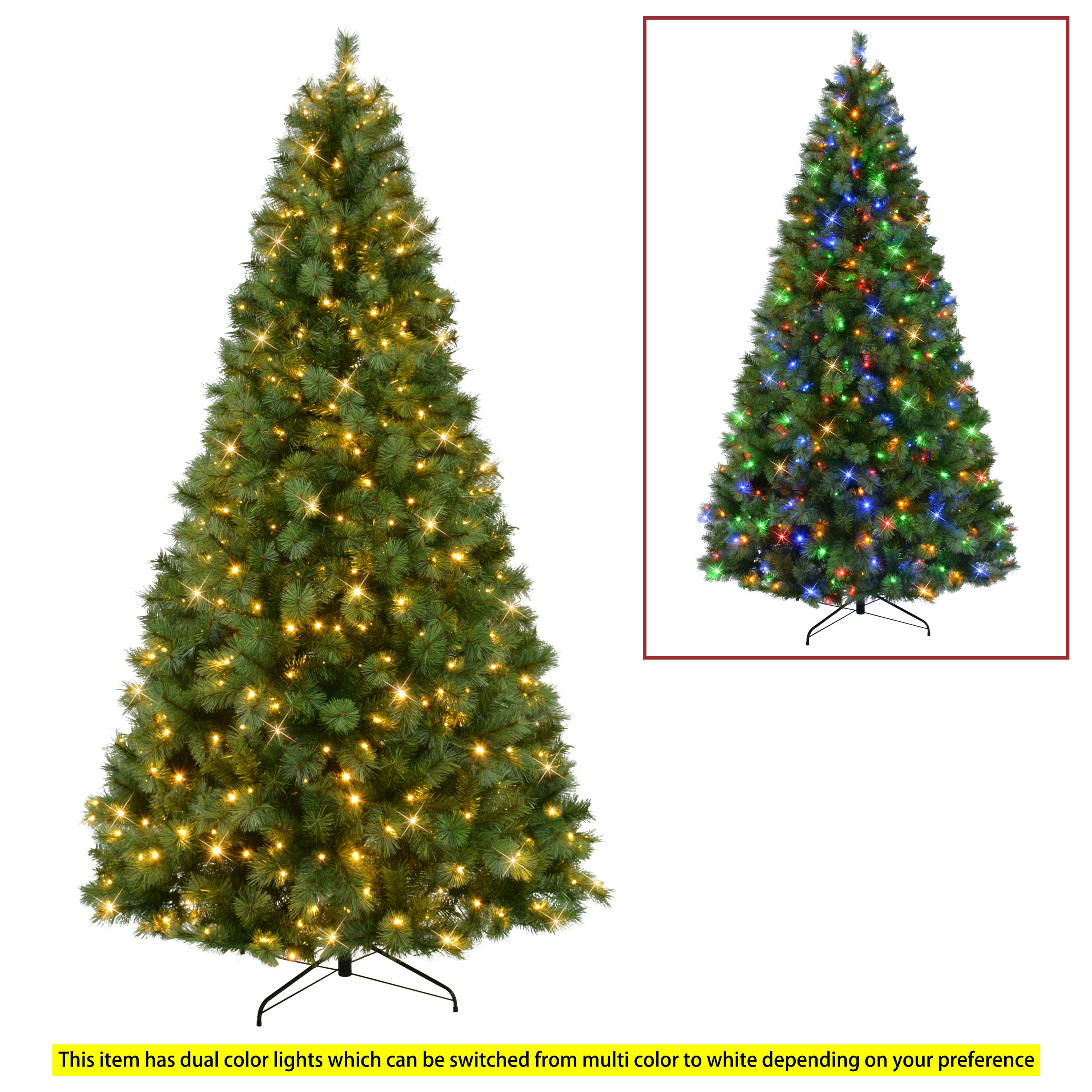 9ft. Pre-Lit Green Artificial Wyoming Pine Tree, Multi-Function LED Lights