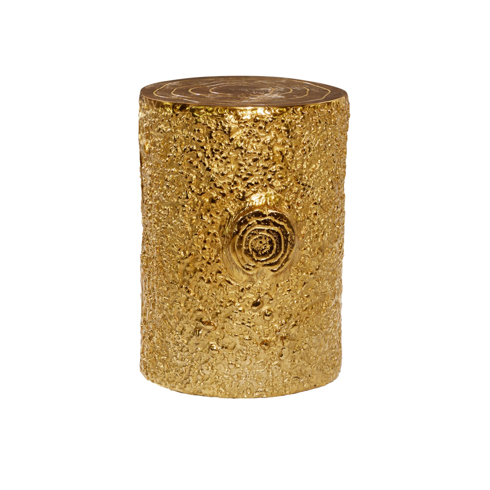17" Gold Textured Contemporary Stool