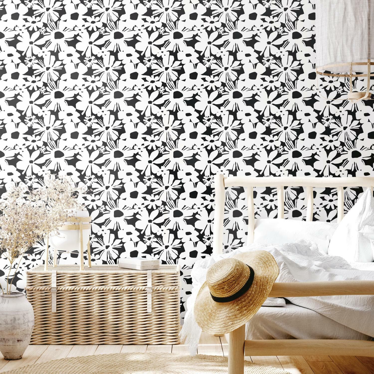 RoomMates Black Daisy Chain Peel & Stick Wallpaper
